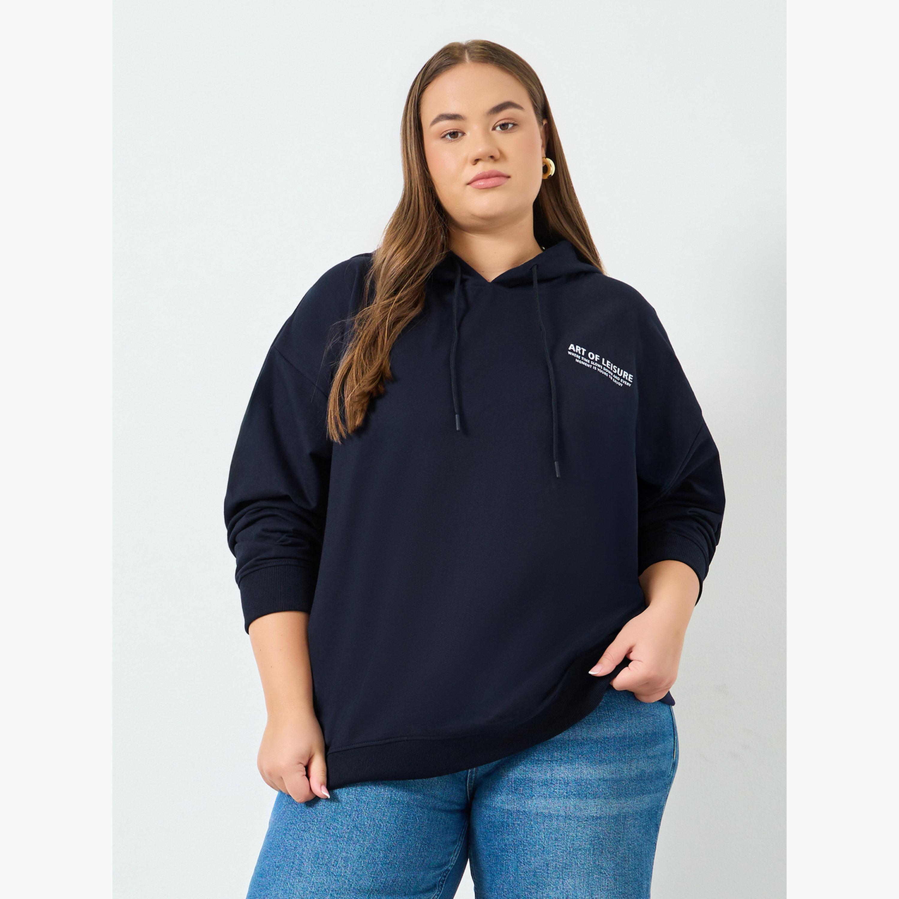 هودي طويل بطبعة كتابة ومقاس كبير-women-clothing-hoodiesandsweatshirts-hoodies-image-1