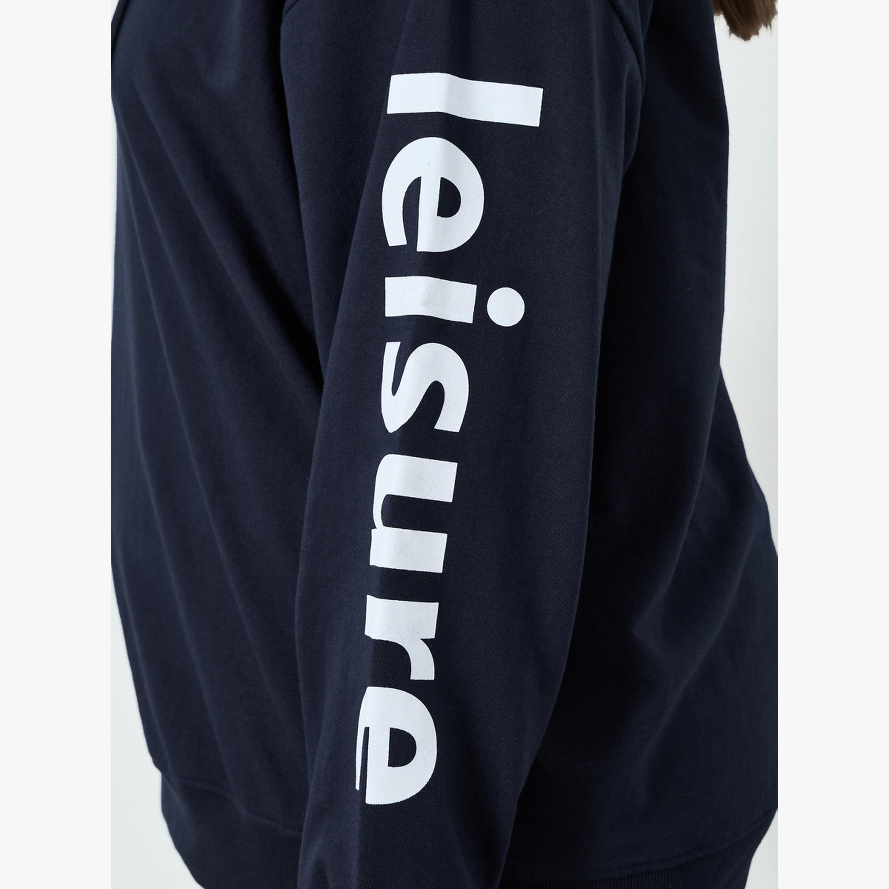 هودي طويل بطبعة كتابة ومقاس كبير-women-clothing-hoodiesandsweatshirts-hoodies-image-5