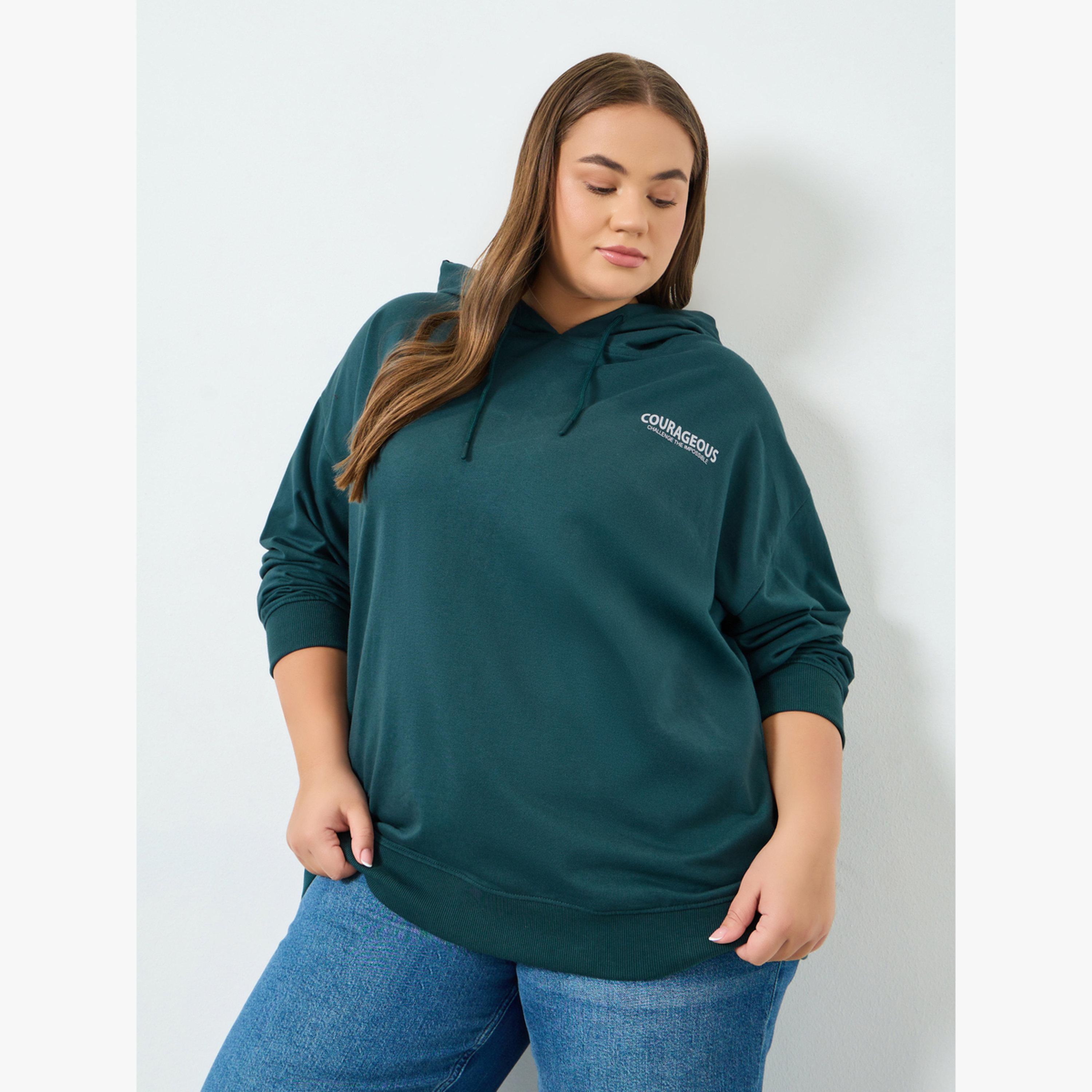 هودي طويل بمقاس كبير وطبعة كتابة-women-clothing-hoodiesandsweatshirts-hoodies-image-1