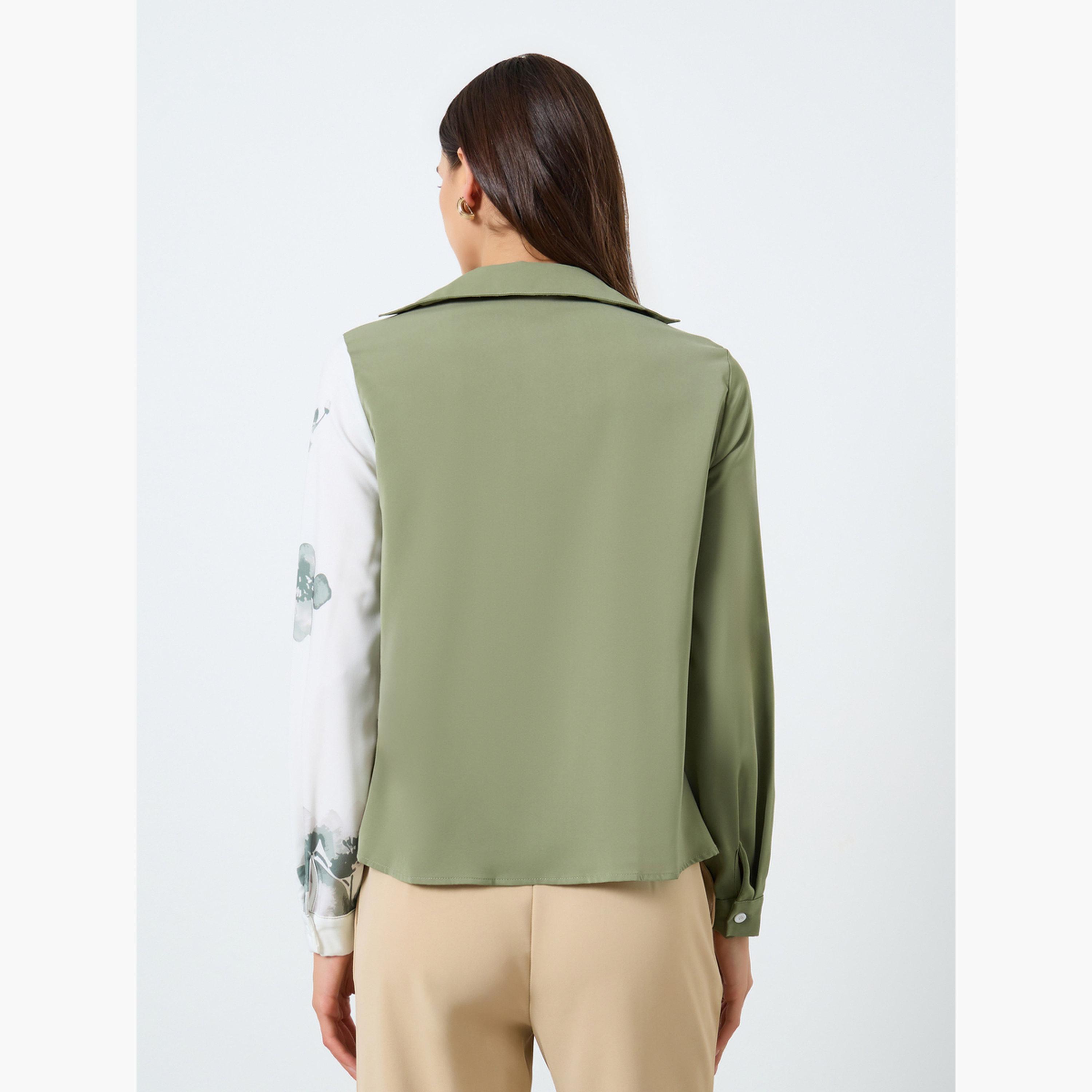 Take Two Floral Printed Ruffle Front Detail Long Sleeve Top-women-clothing-shirtsandblouses-blouses-image-3