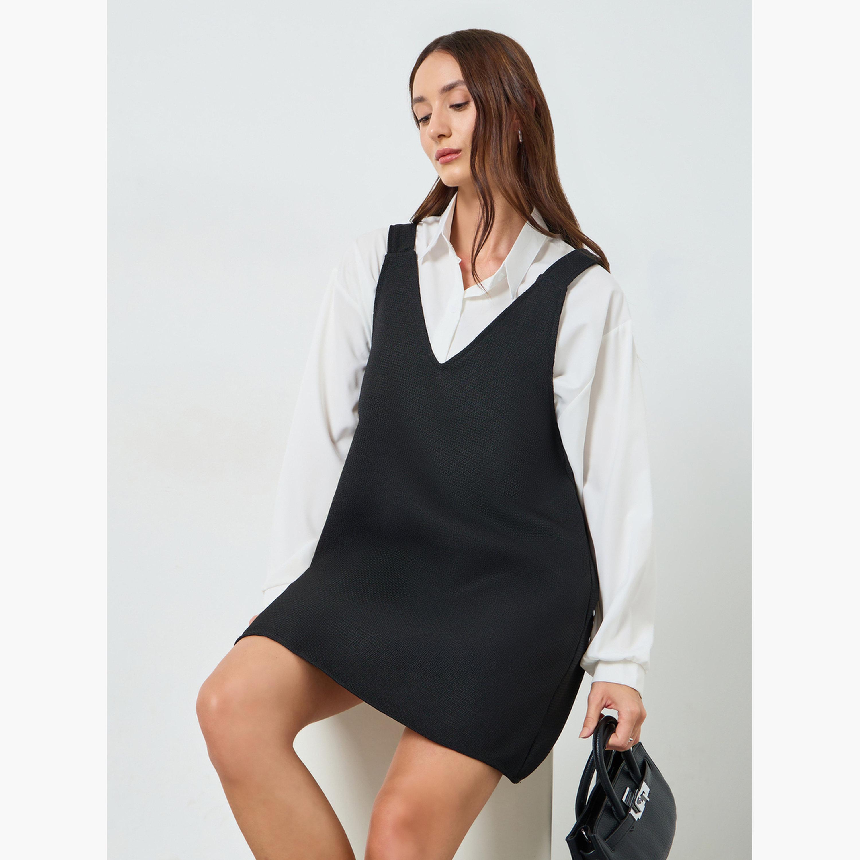Take Two Women Black Sleeveless A-Line Mini Dress-women-clothing-dresses-image-3