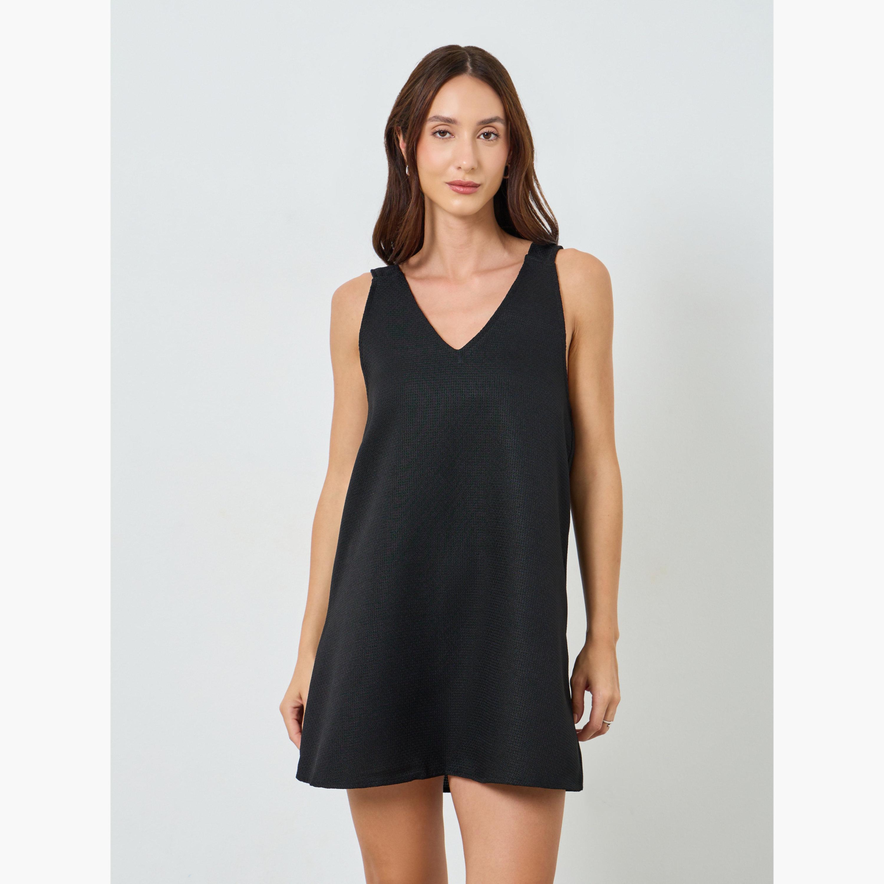 Take Two Women Black Sleeveless A-Line Mini Dress-women-clothing-dresses-image-5