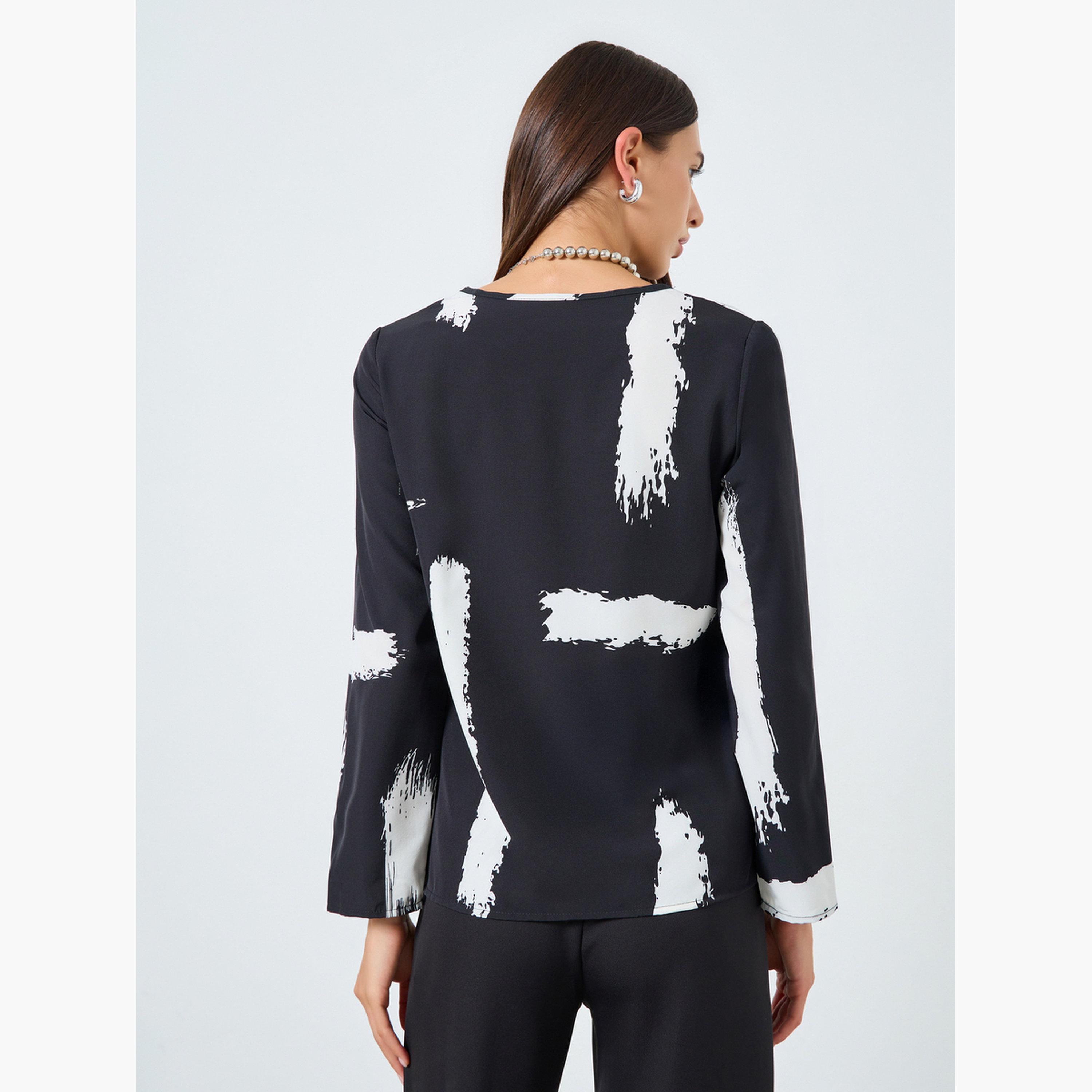 Take Two Printed Roll Up Sleeve Top-women-clothing-shirtsandblouses-blouses-image-5