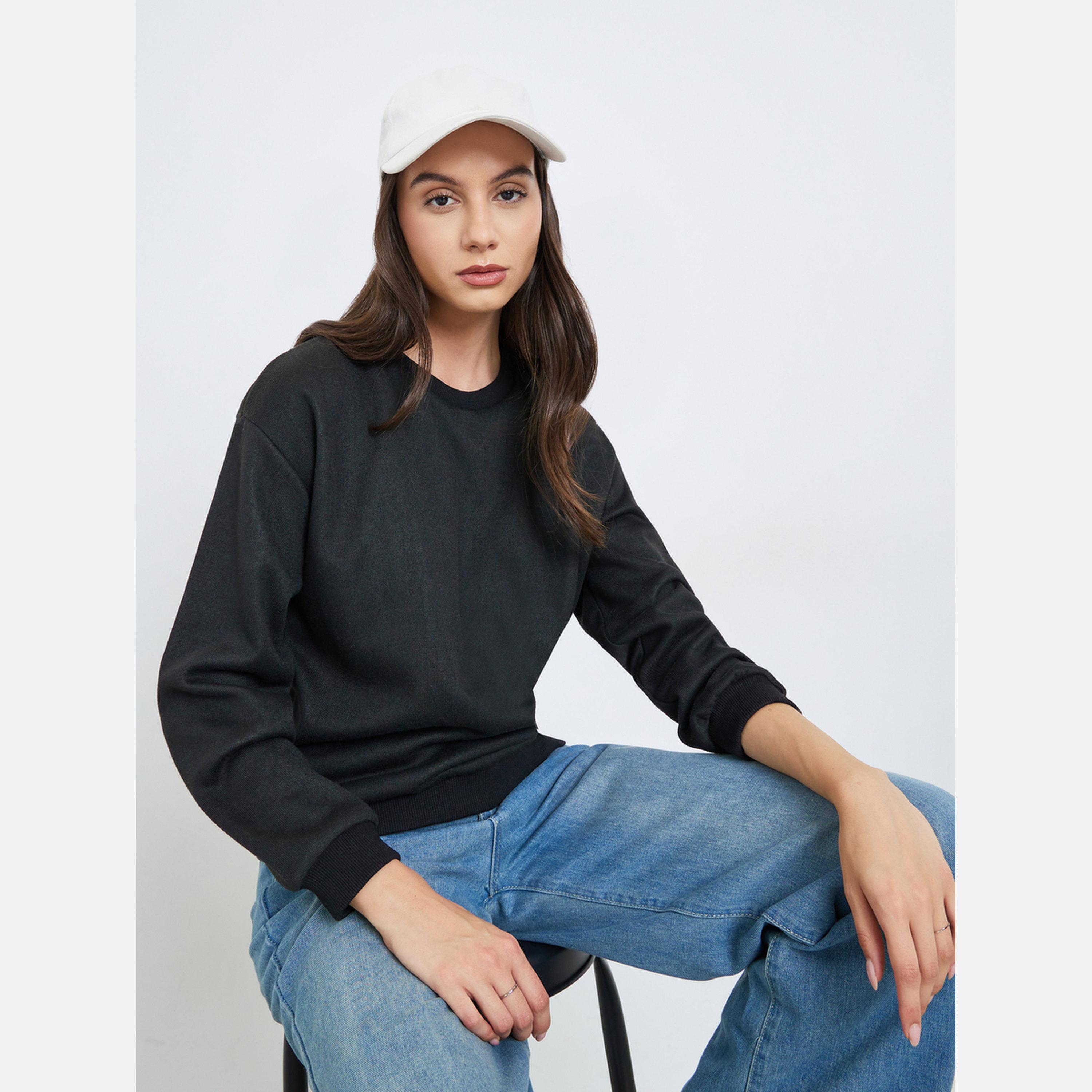 Take Two Solid Round Neck Long Sleeves Women's Sweatshirt-women-winterwear-hoodiesandsweatshirts-sweatshirts-image-2