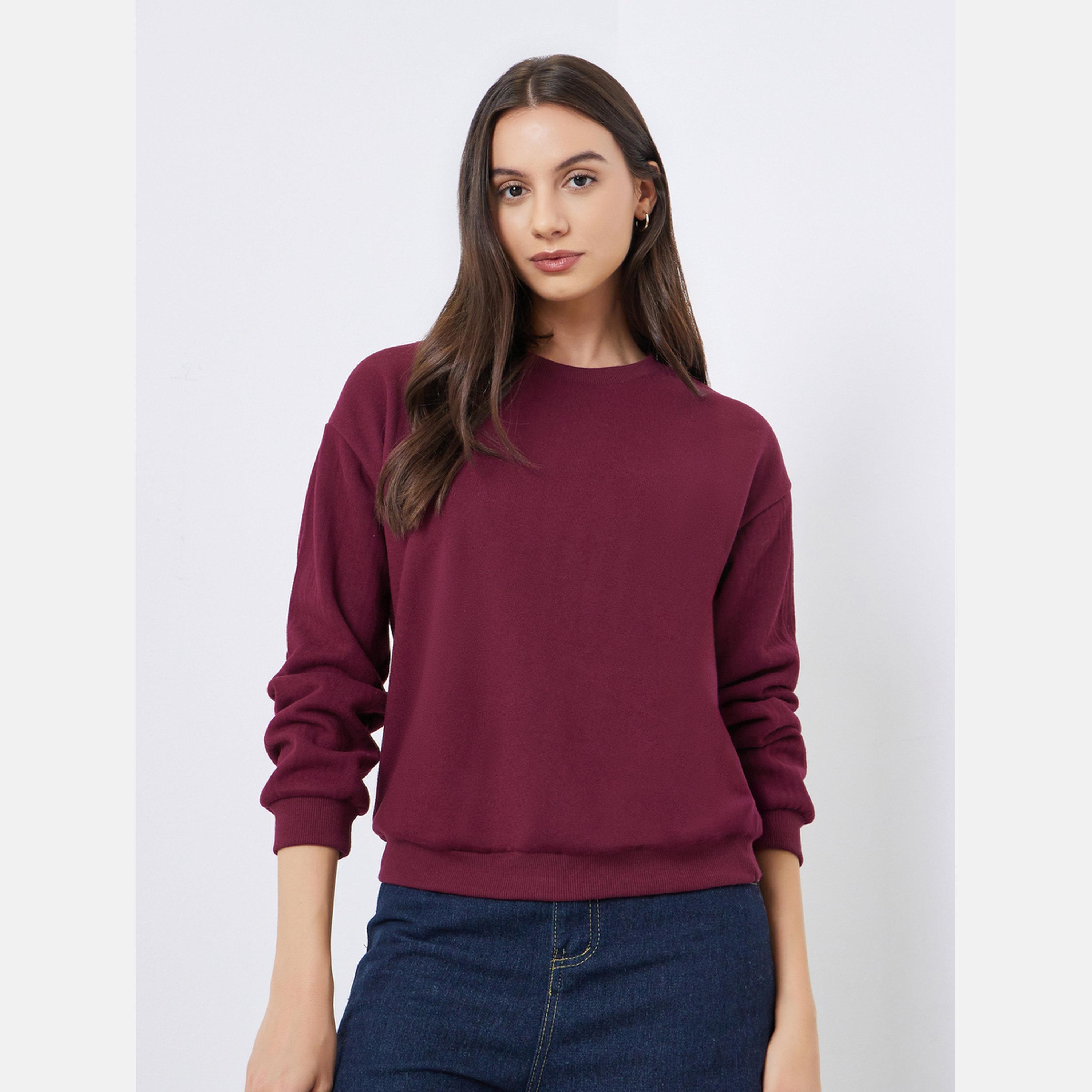 Take Two Solid Round Neck Long Sleeves Women's Sweatshirt-women-winterwear-hoodiesandsweatshirts-sweatshirts-image-1