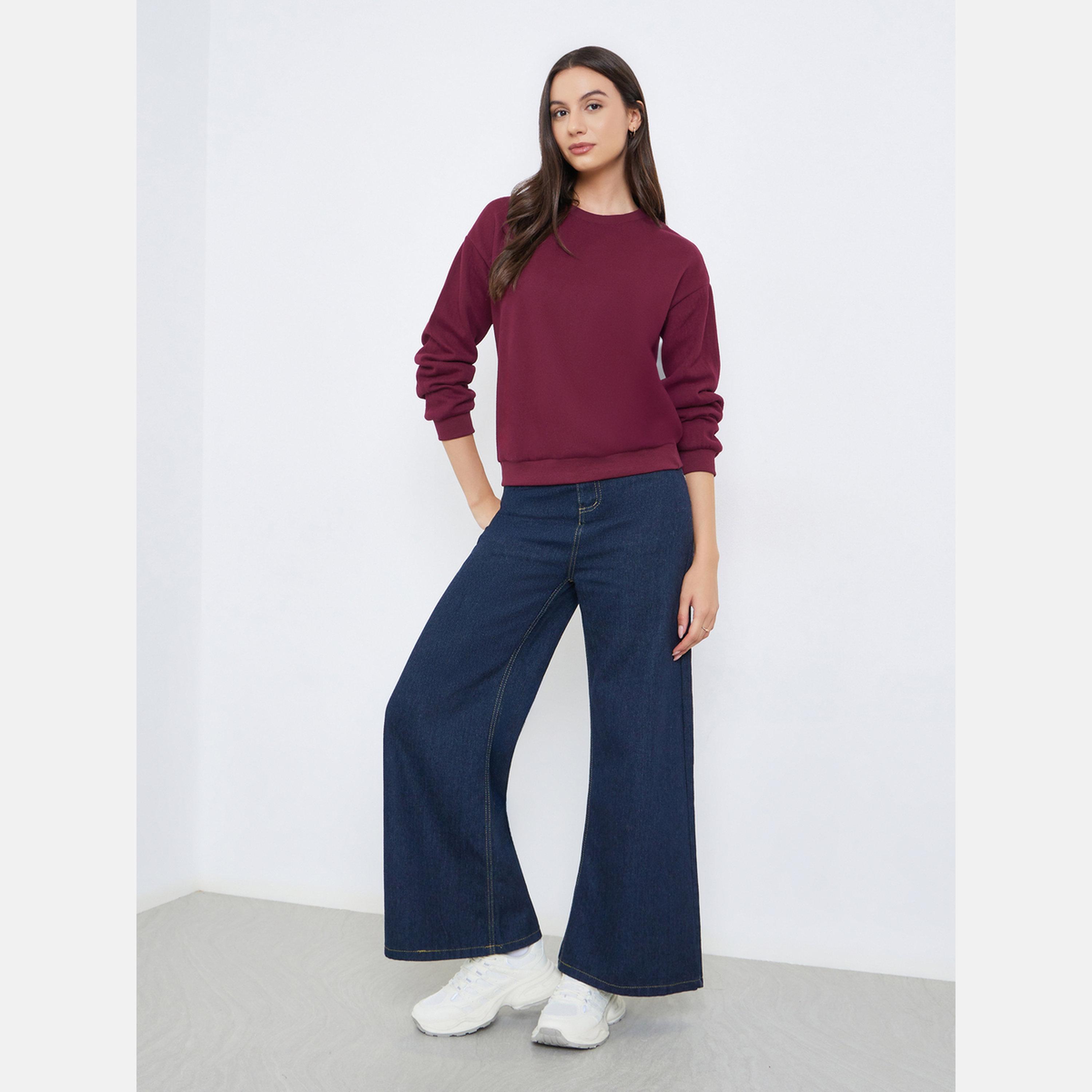 تيك تو - سويت شيرت نسائي سادة برقبة دائرية وأكمام طويلة-women-winterwear-hoodiesandsweatshirts-sweatshirts-image-2