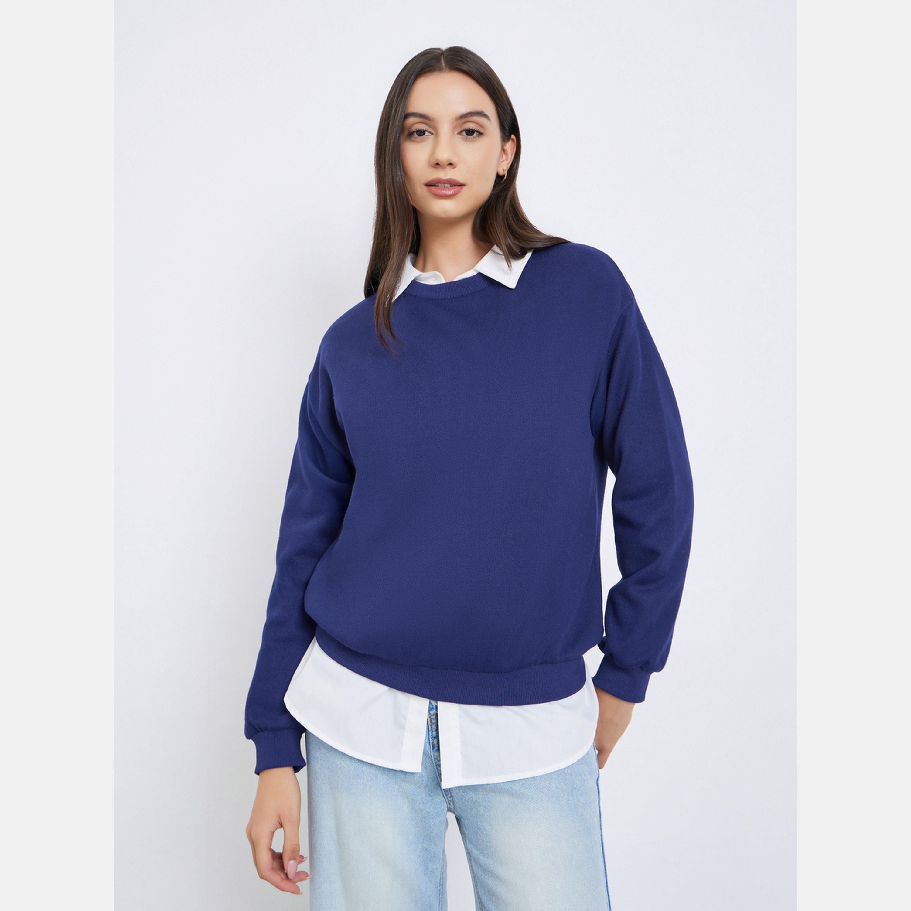 Take Two Solid Round Neck Long Sleeves Women's Sweatshirt-women-winterwear-hoodiesandsweatshirts-sweatshirts-image-1