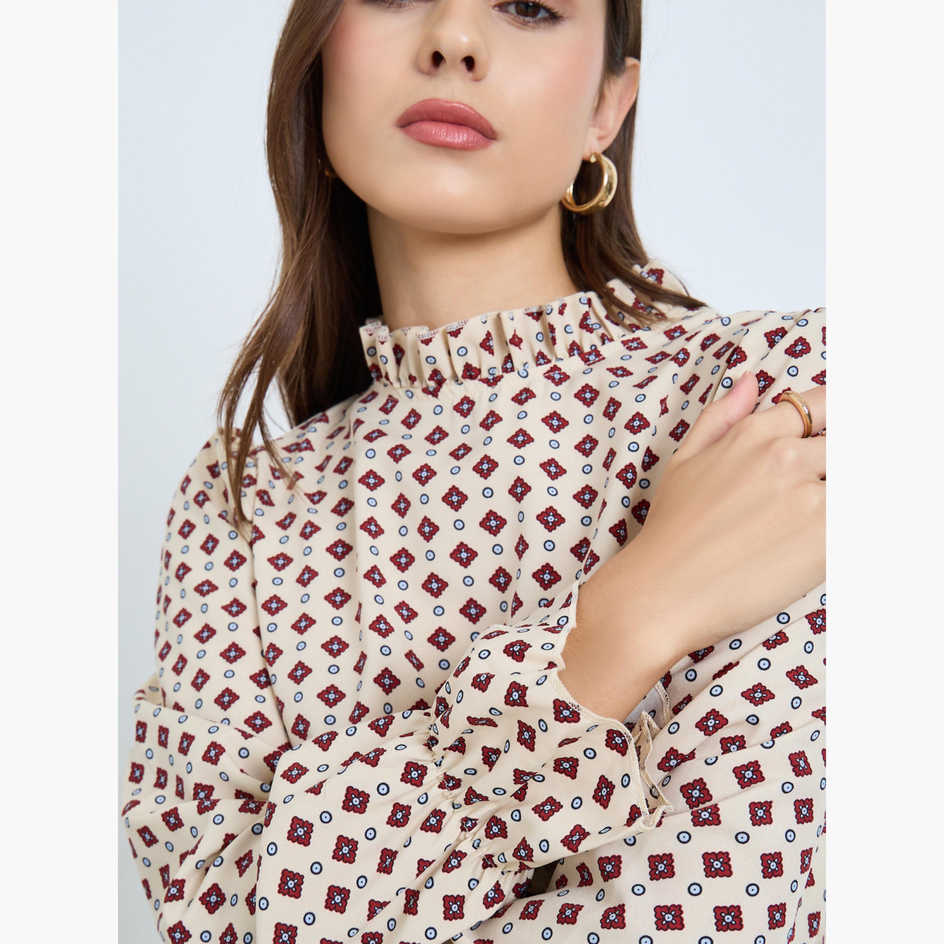 تيك تو - فستان قصير تصميم A بلون بيج مزخرف بالكامل-women-clothing-dresses-image-4