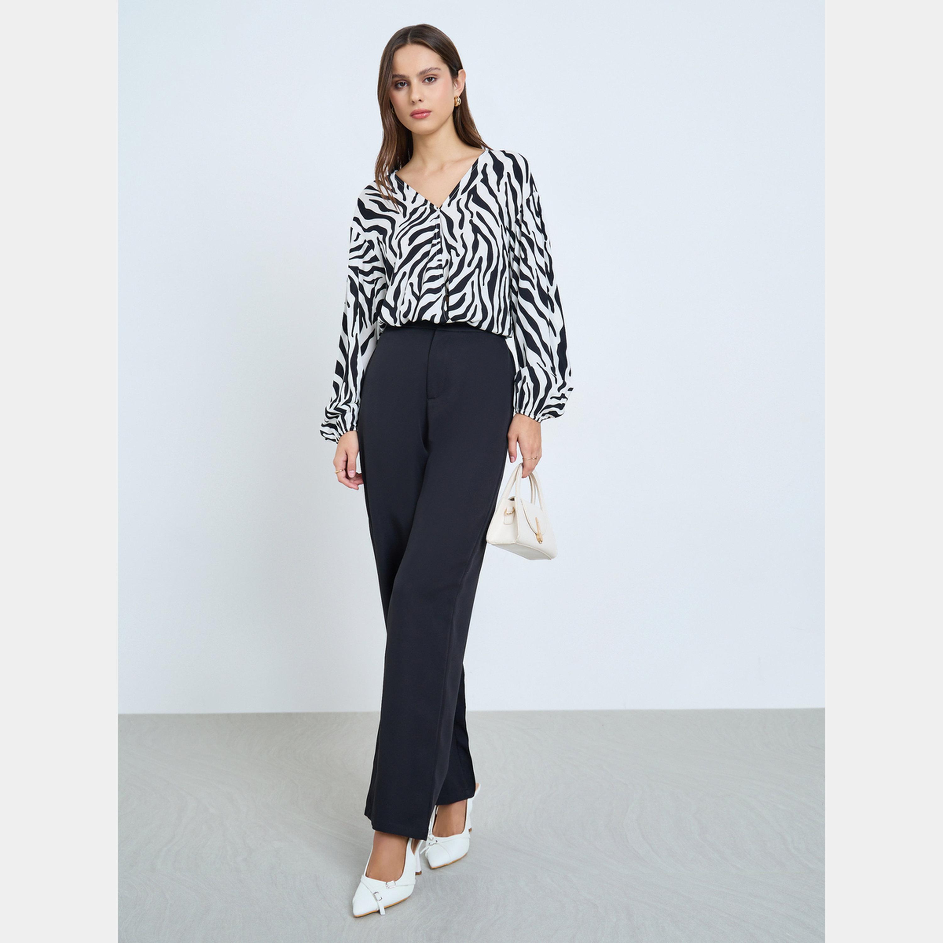 تيك تو - بلوزة وبنطال بطبعات حيوانية-women-clothing-coordsets-image-1