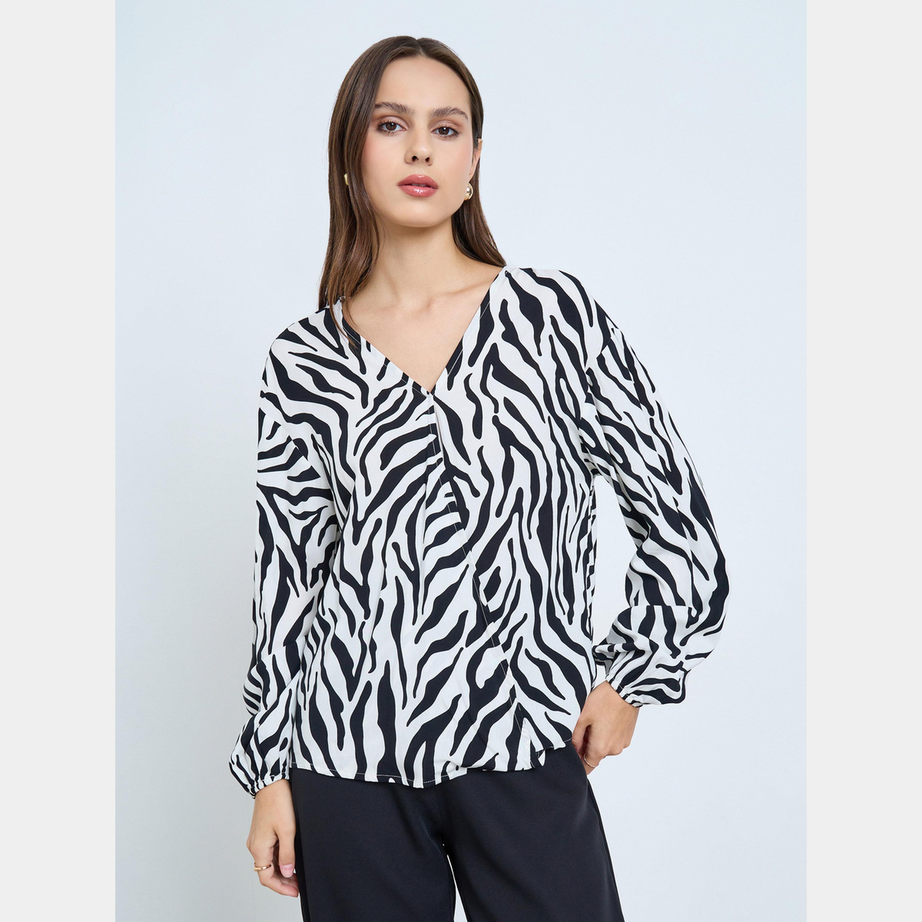 تيك تو - بلوزة وبنطال بطبعات حيوانية-women-clothing-coordsets-image-2