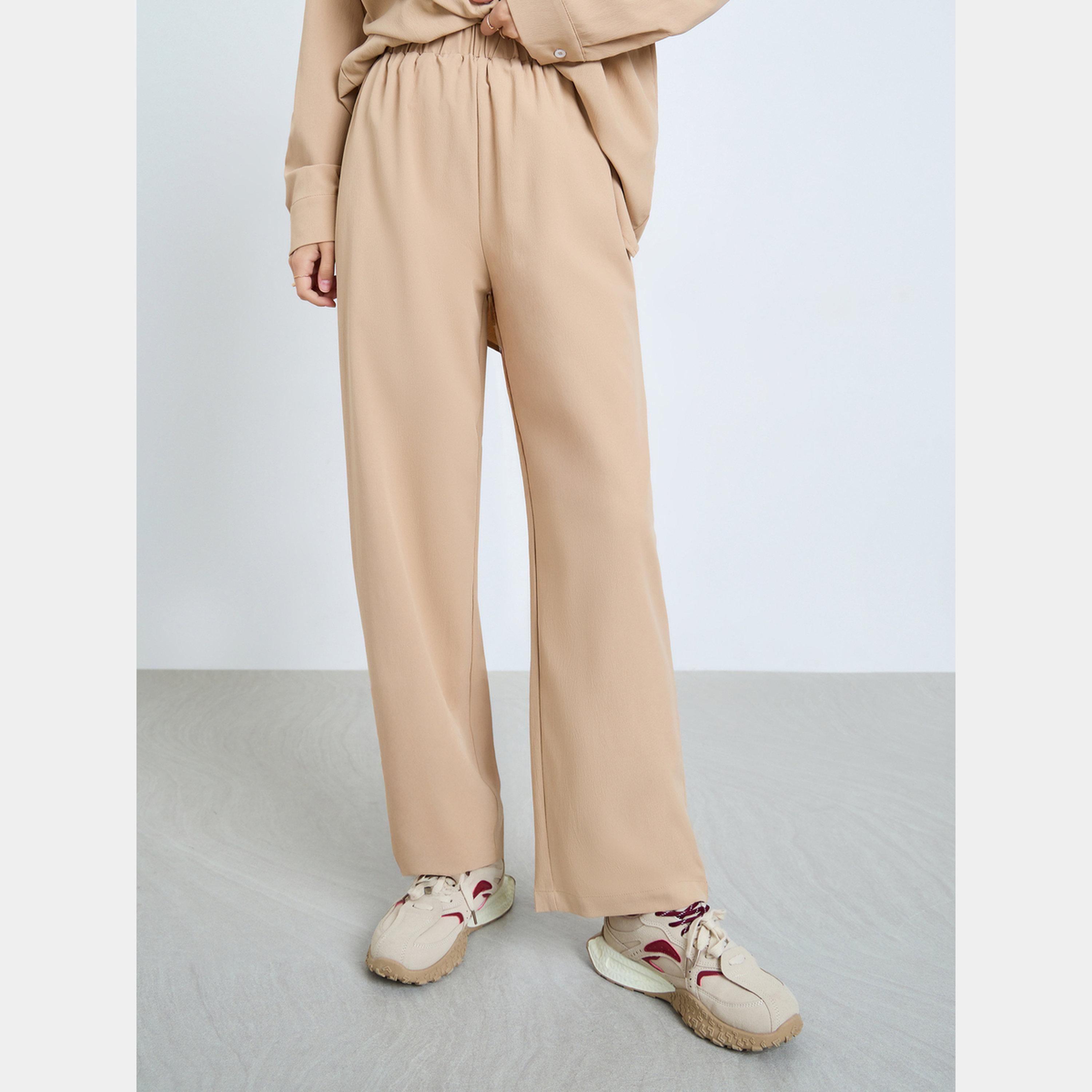 تيك تو - قميص وبنطال طويل لون بيج-women-clothing-coordsets-image-3