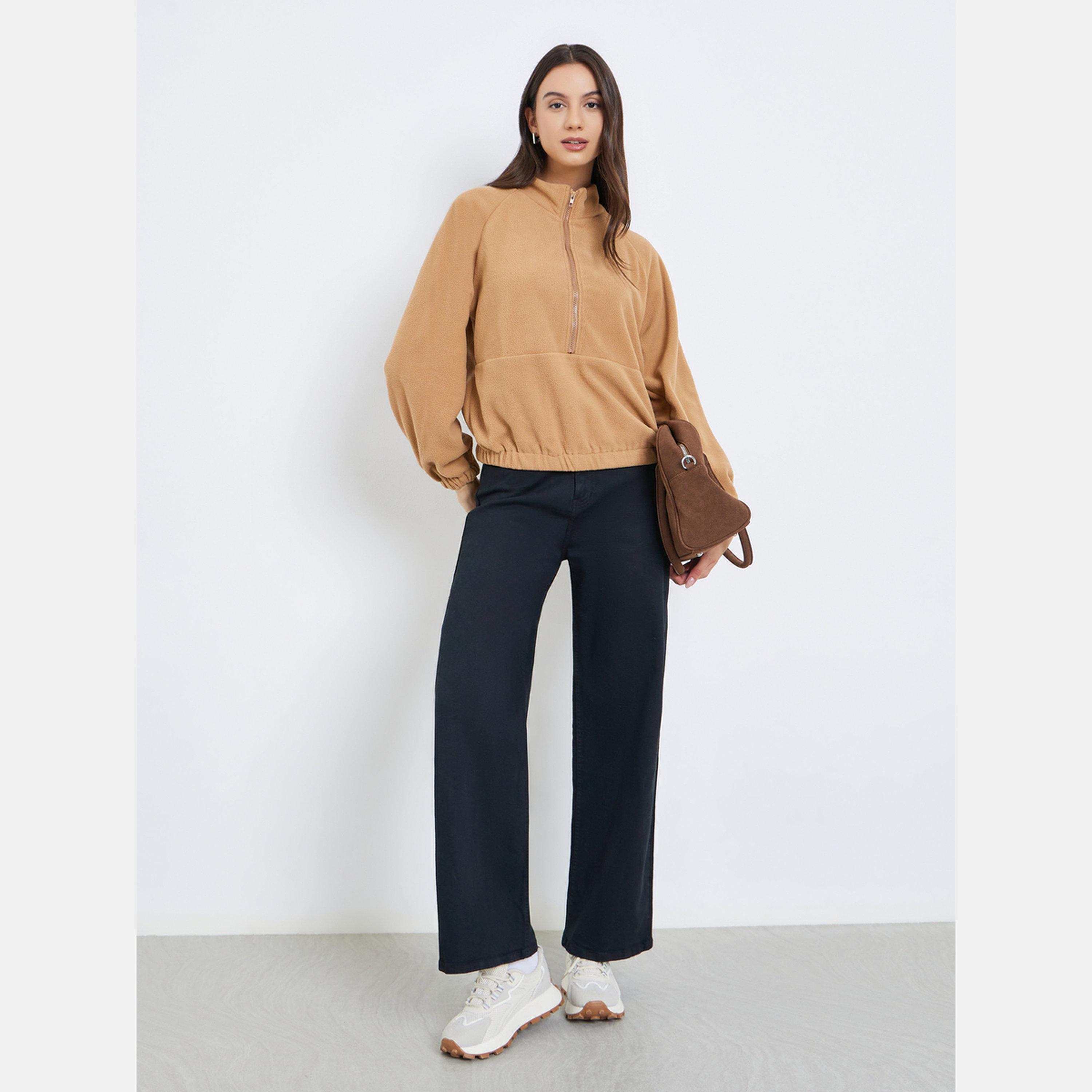 تيك تو - سويت شيرت نسائي سادة برقبة عالية وأكمام طويلة-women-winterwear-hoodiesandsweatshirts-sweatshirts-image-2