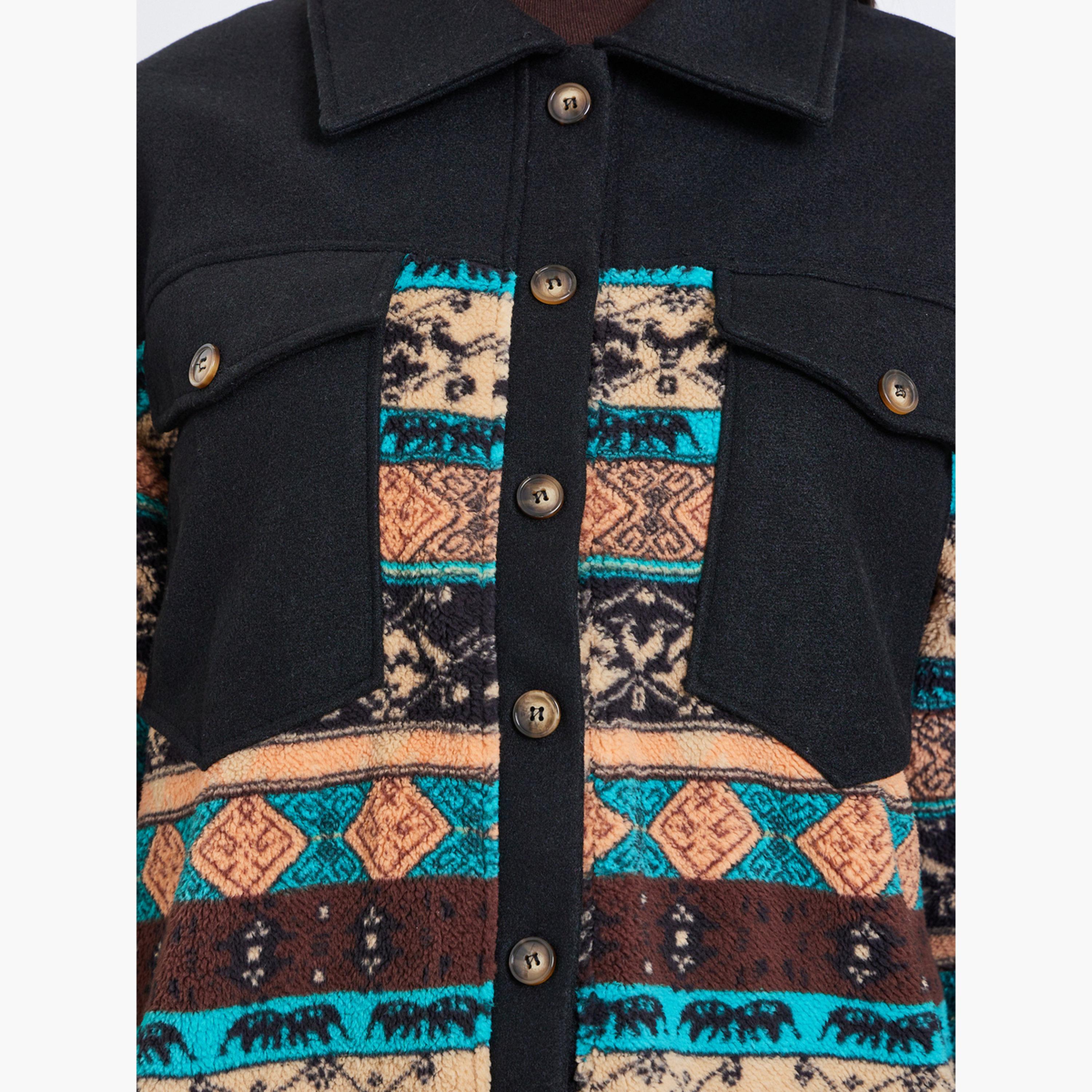 Take Two Boho Print Collared Long Sleeves Women's Buttoned Jacket-women-winterwear-coatsandjackets-jackets-image-5