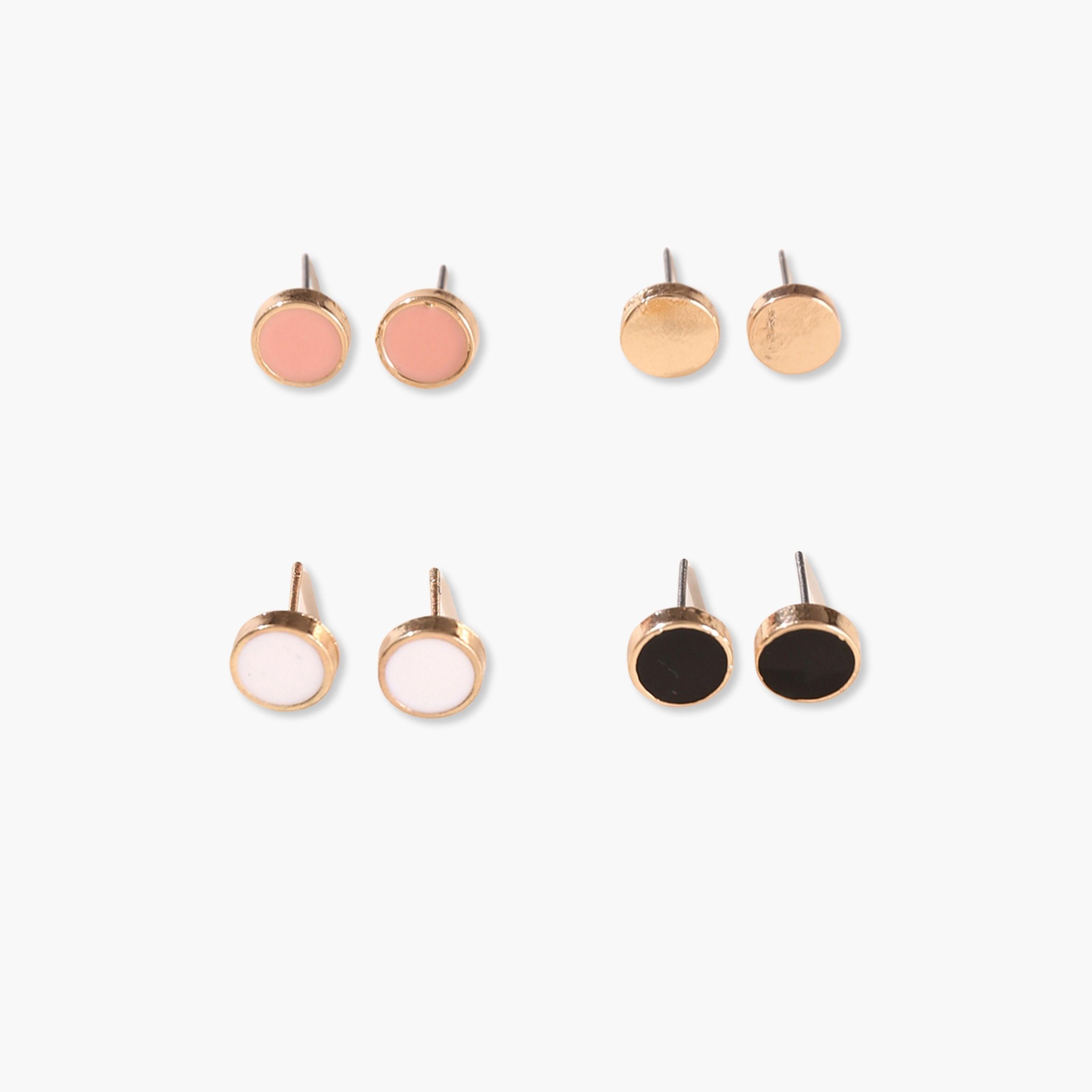 Take Two Set of 4 - Round Stud Earrings-women-watchesandjewellery-jewellery-earrings-image-1