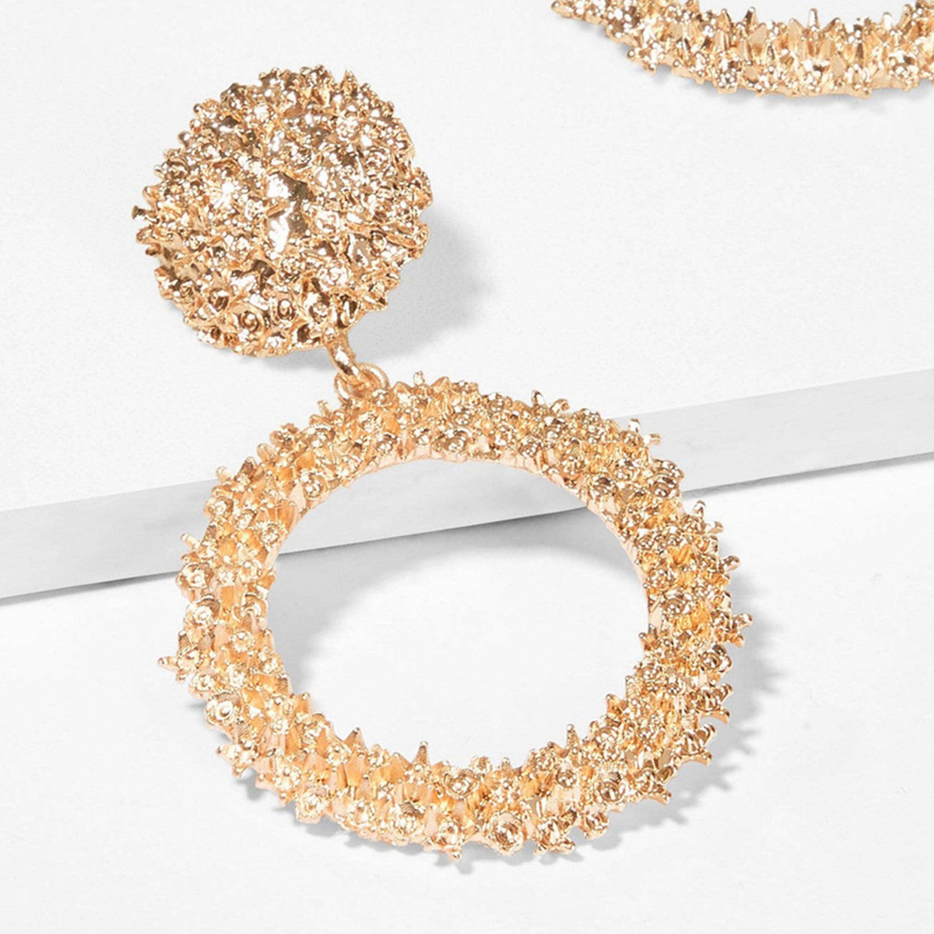 تيك تو - أقراط متدلية دائرية وحلقية مزخرفة-women-watchesandjewellery-jewellery-earrings-image-4