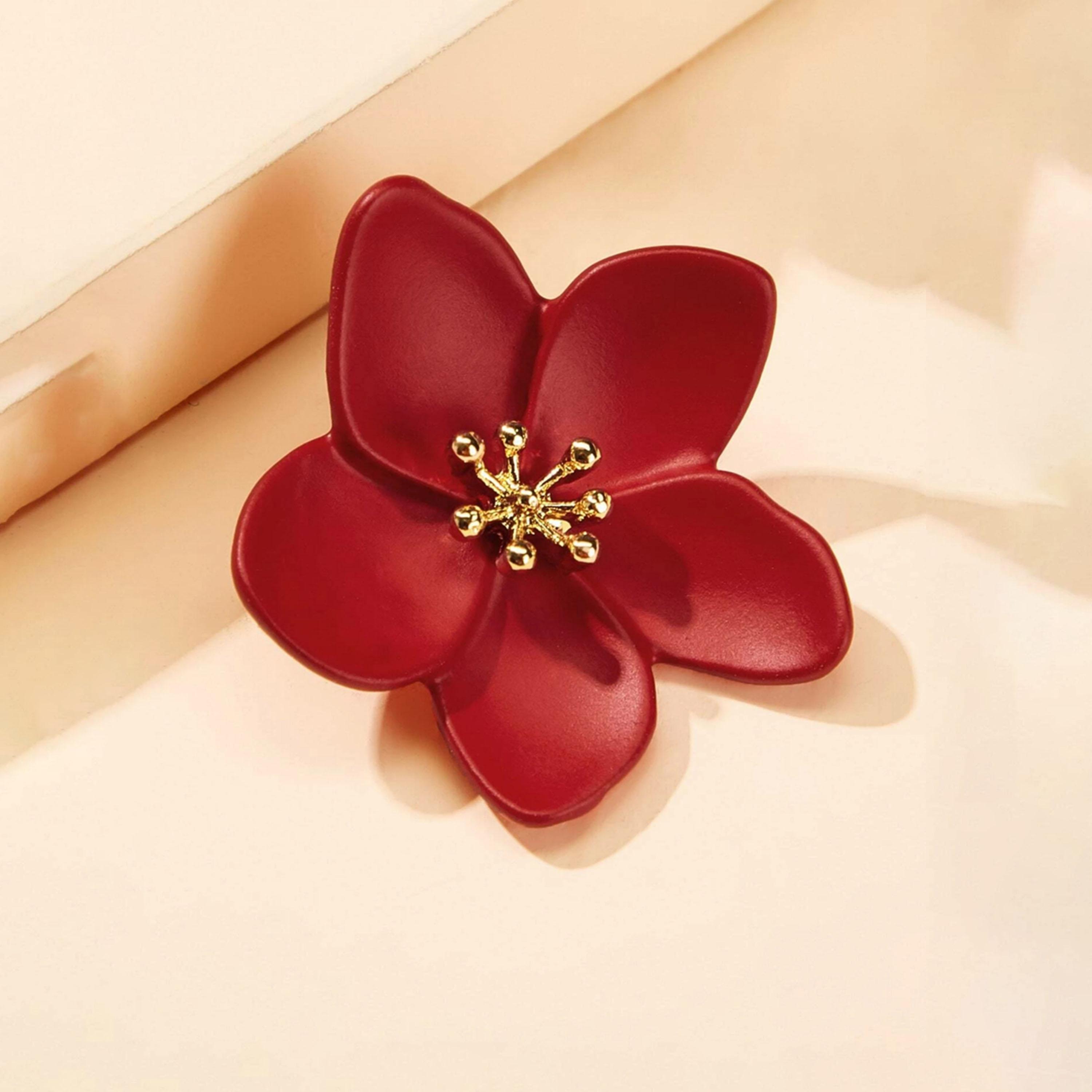 Take Two Red Flower Stud Earrings-women-watchesandjewellery-jewellery-earrings-image-4