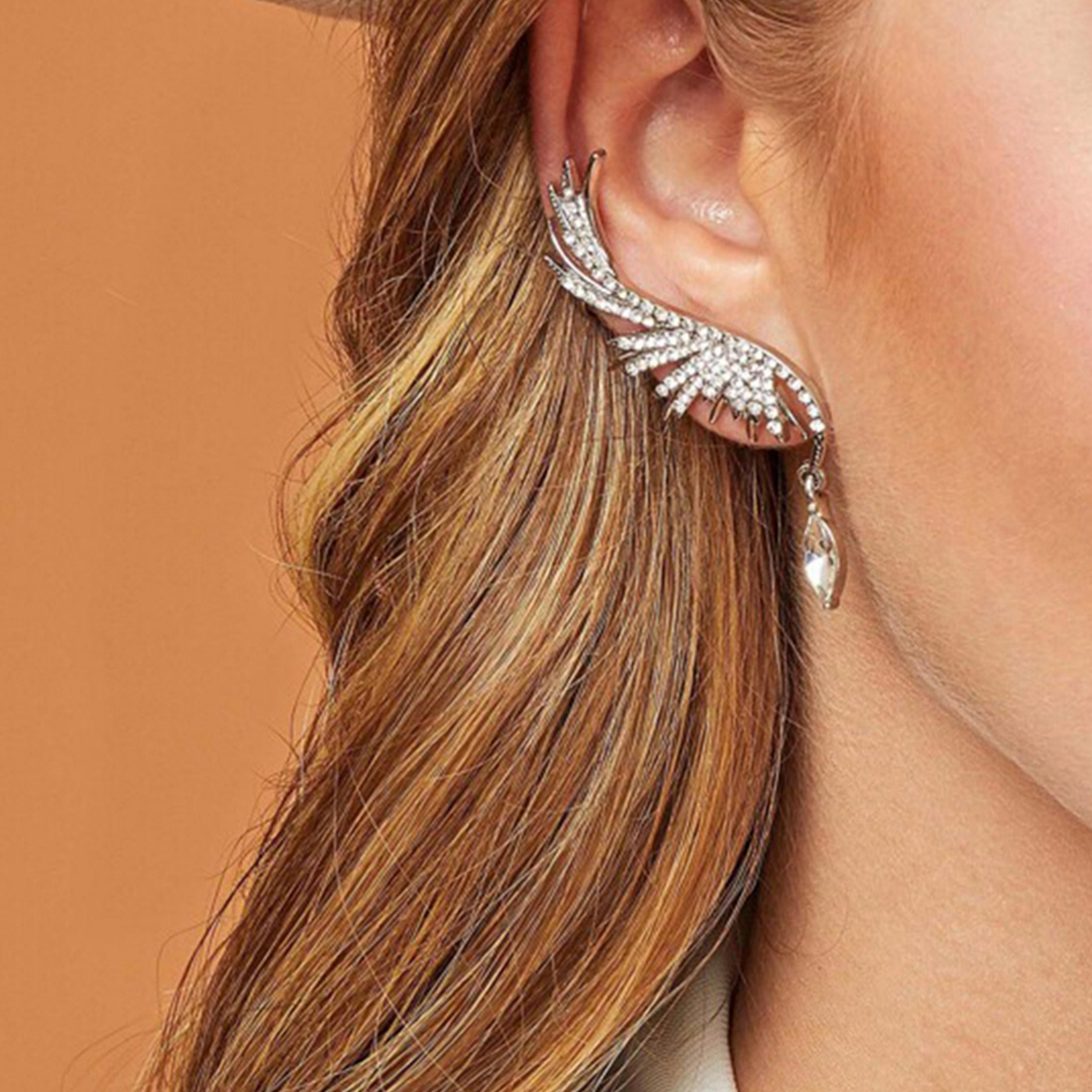 Take Two Silver Wing Embellished Earrings-women-watchesandjewellery-jewellery-earrings-image-2