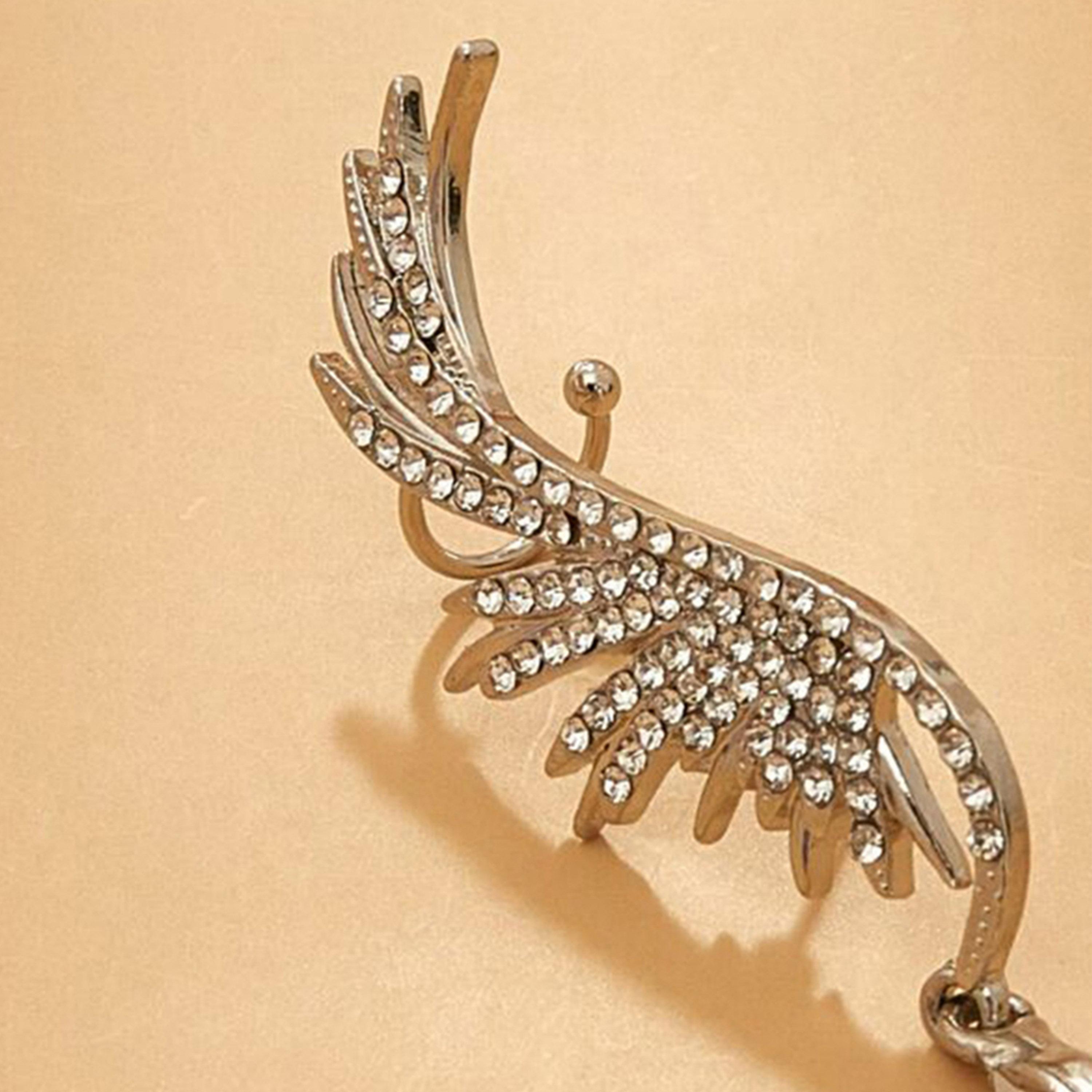 Take Two Silver Wing Embellished Earrings-women-watchesandjewellery-jewellery-earrings-image-3