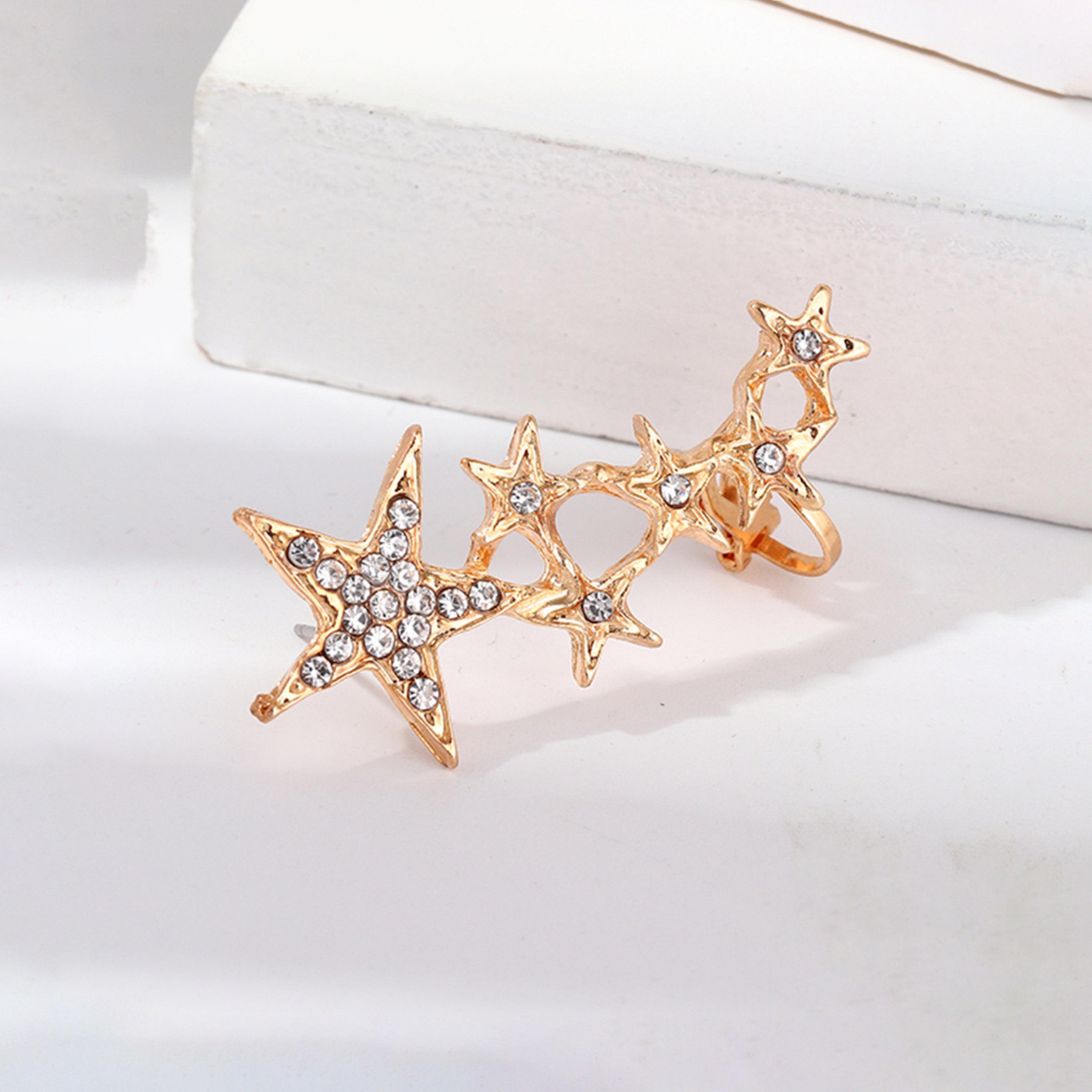 Take Two Star Ear Clip Earrings-women-watchesandjewellery-jewellery-earrings-image-4