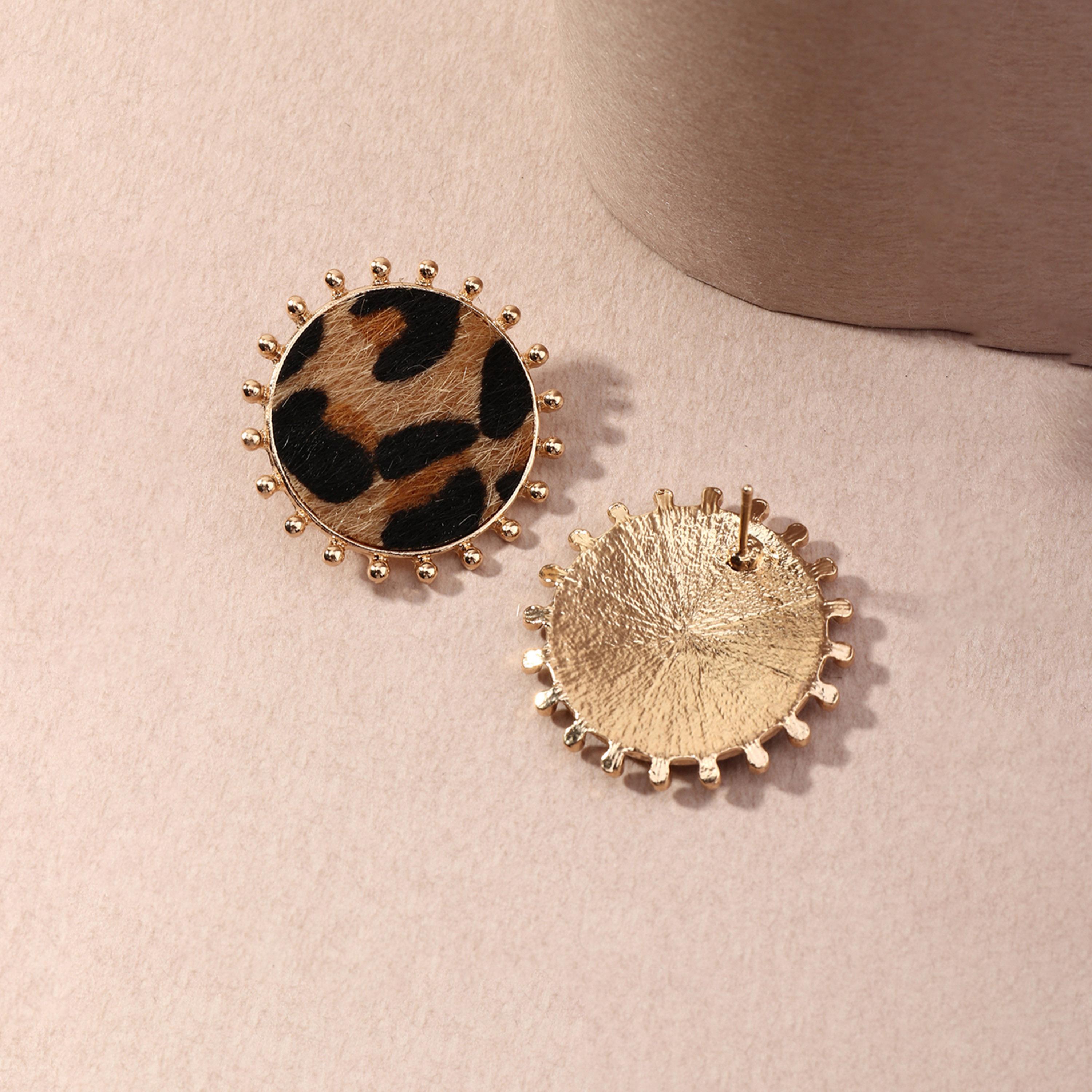 Take Two Round Leopard Print Earrings-women-watchesandjewellery-jewellery-earrings-image-3