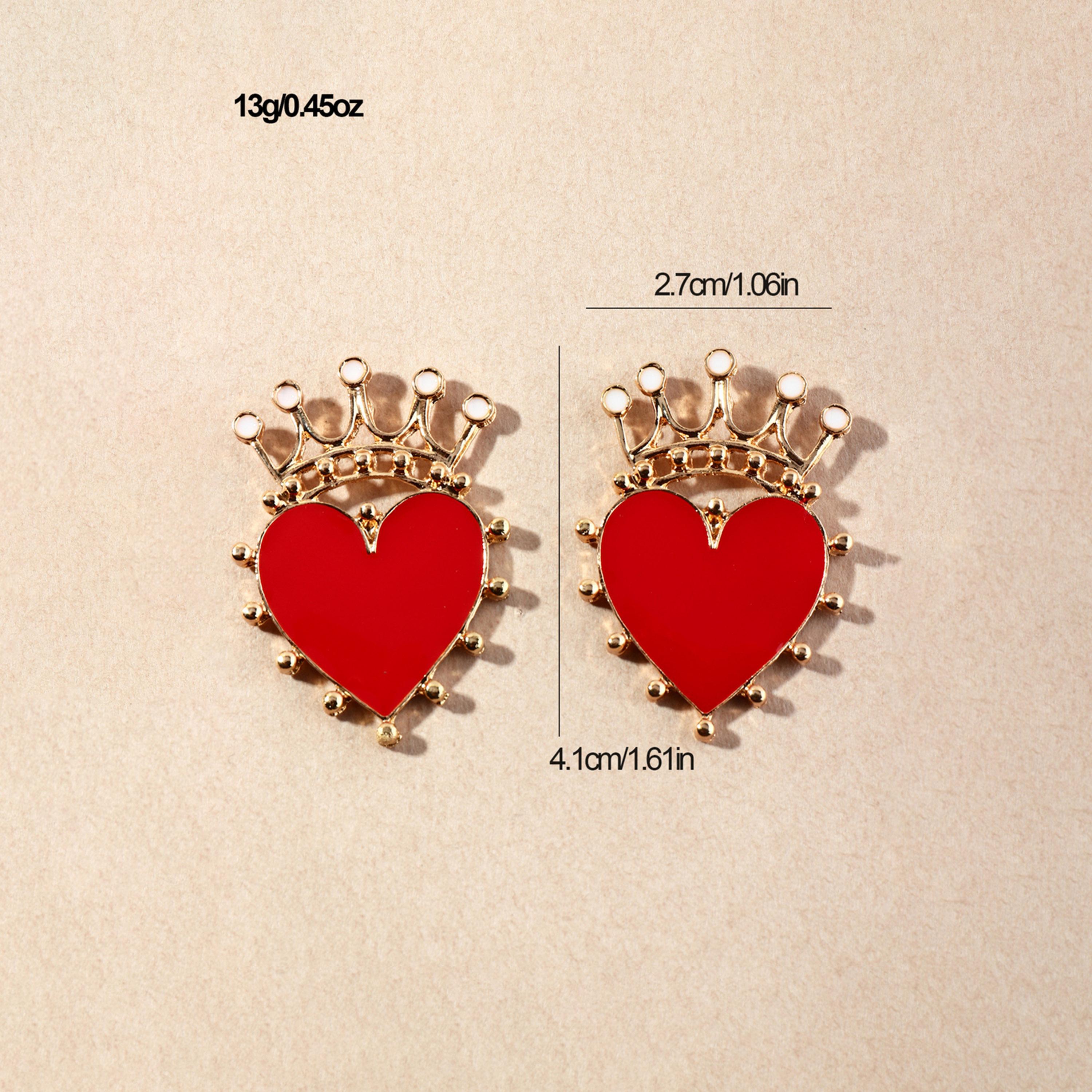 Take Two Crown and Heart Shaped Earrings-women-watchesandjewellery-jewellery-earrings-image-4