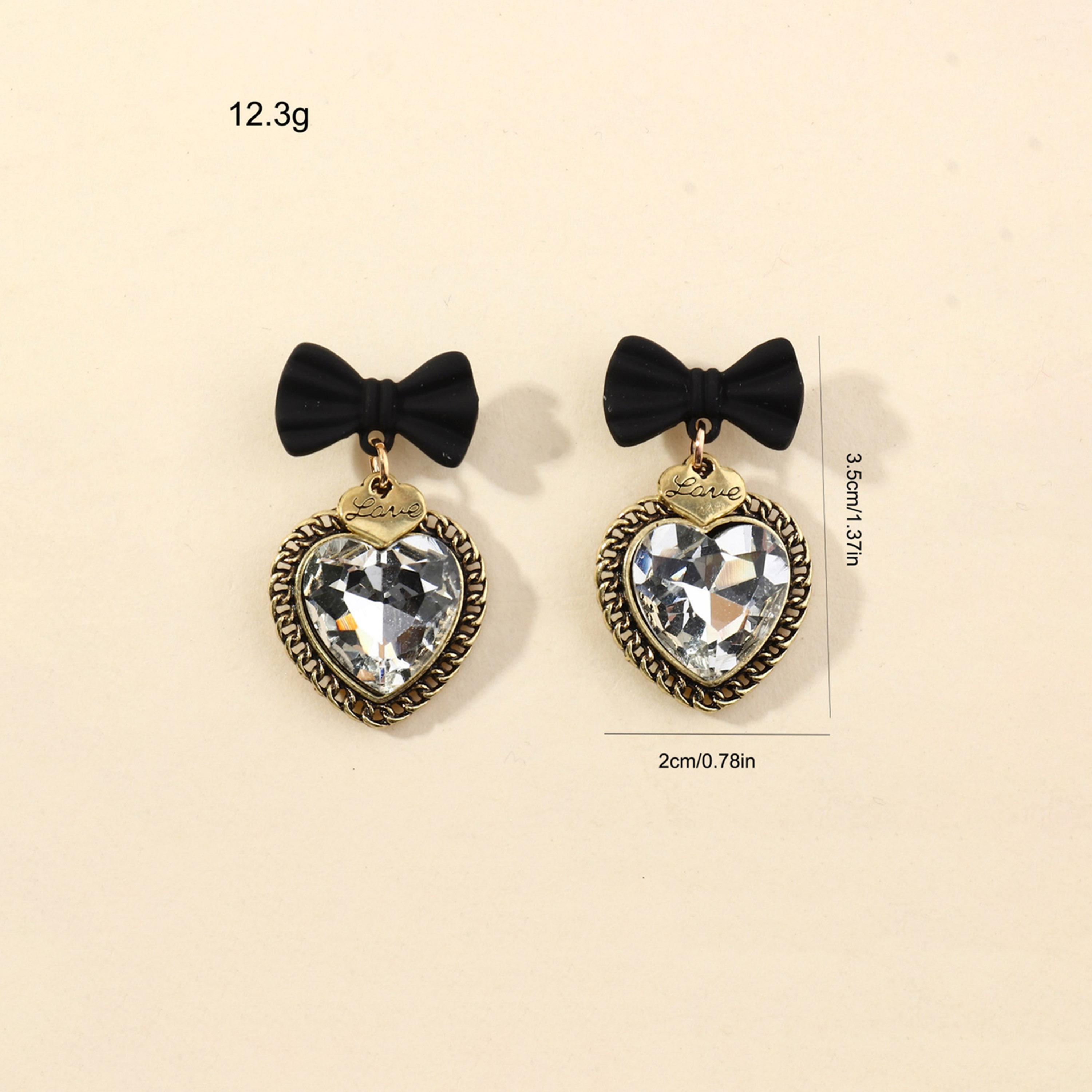 Take Two Bow and Heart Shaped Drop Earrings-women-watchesandjewellery-jewellery-earrings-image-6