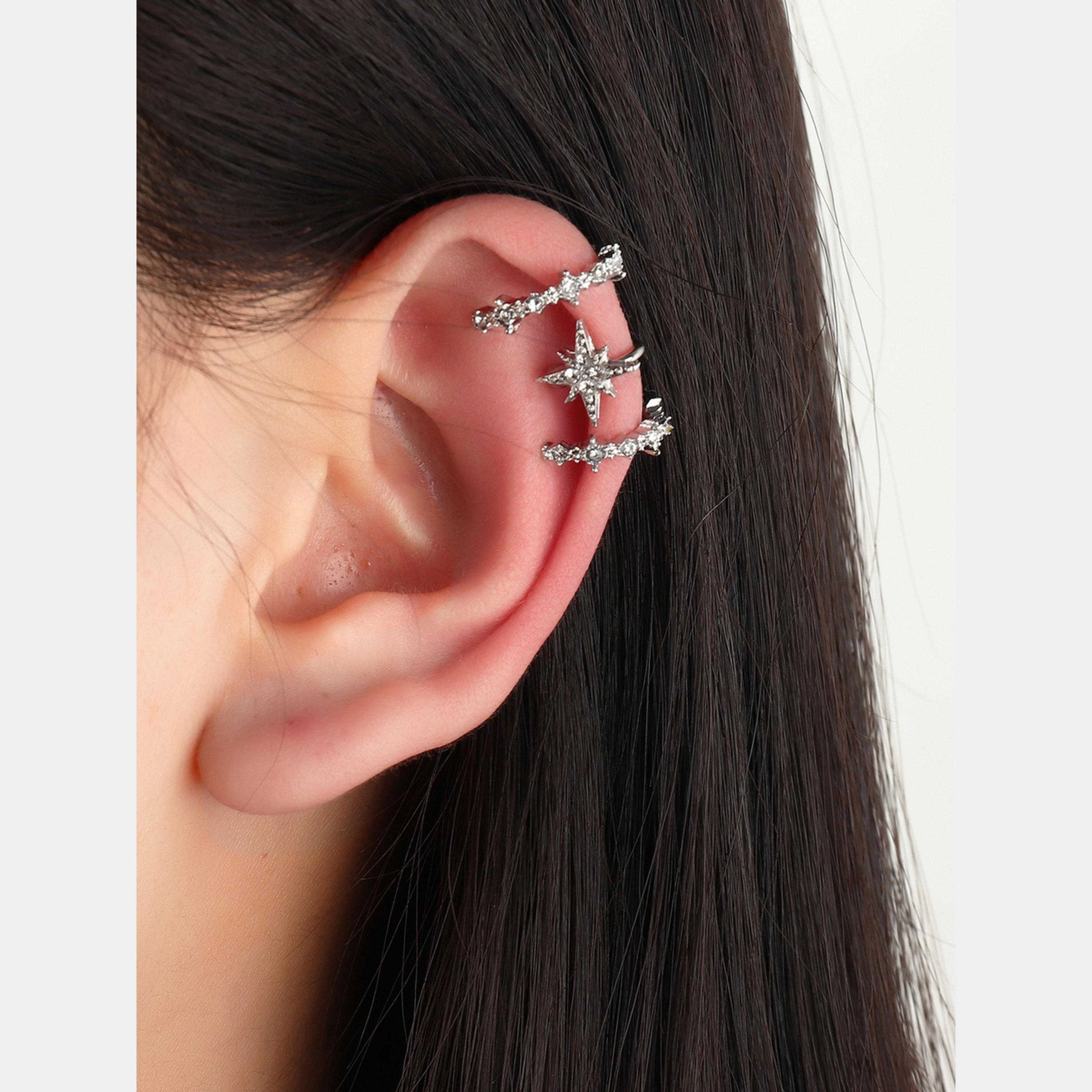 Take Two Set of 3 - Rhinestone Ear Clip Earrings-women-watchesandjewellery-jewellery-earrings-image-2