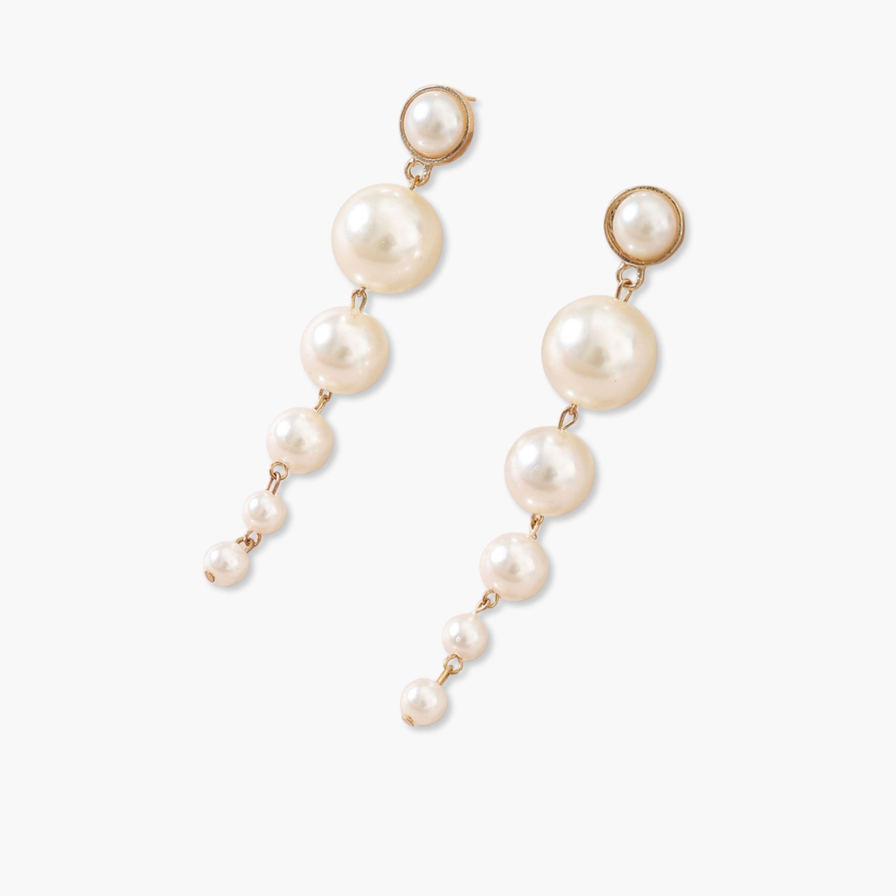 Take Two Faux Pearl Tassel Earrings-women-watchesandjewellery-jewellery-earrings-image-1
