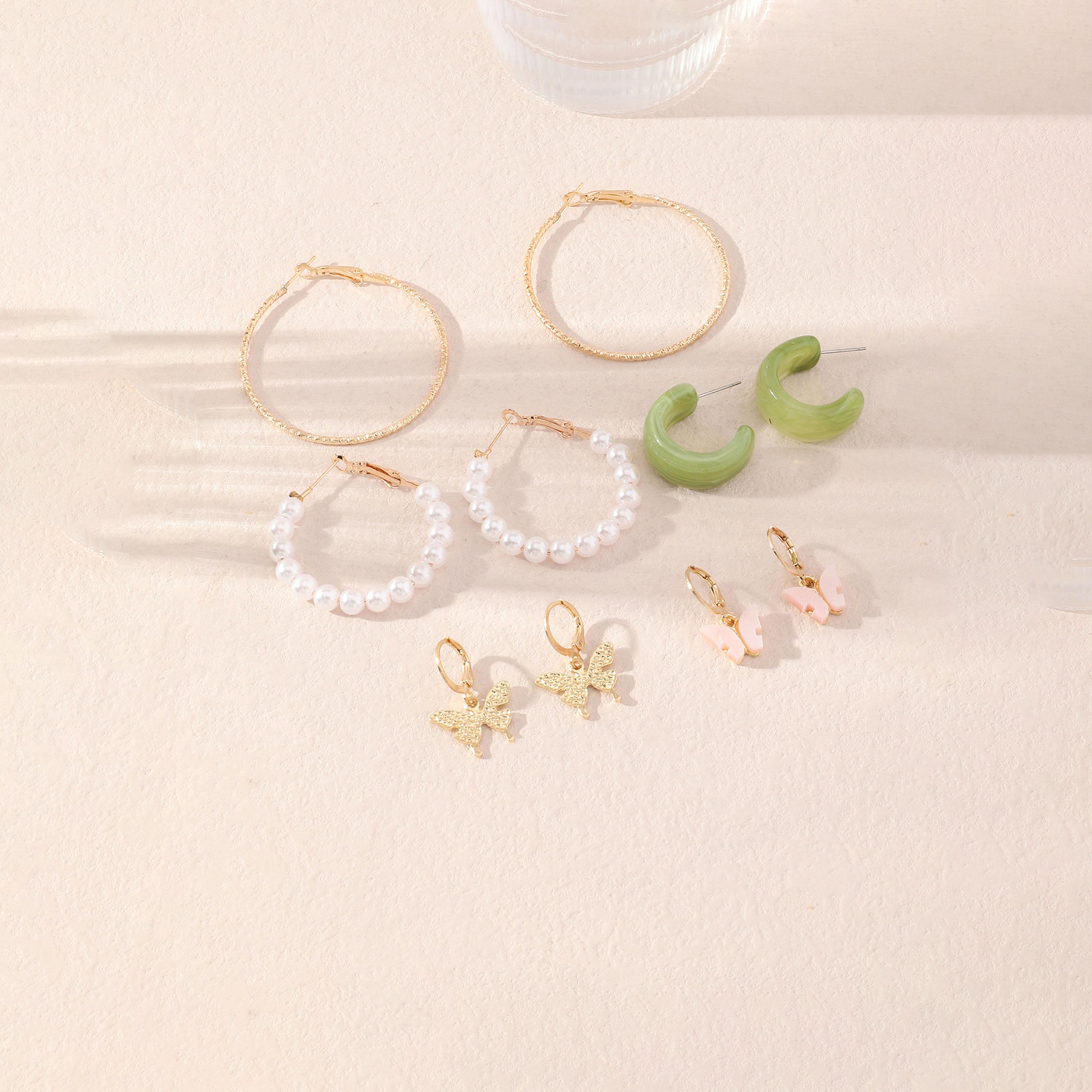 Take Two Set of 5 - Heart Butterfly Drop Earring-women-watchesandjewellery-jewellery-earrings-image-2