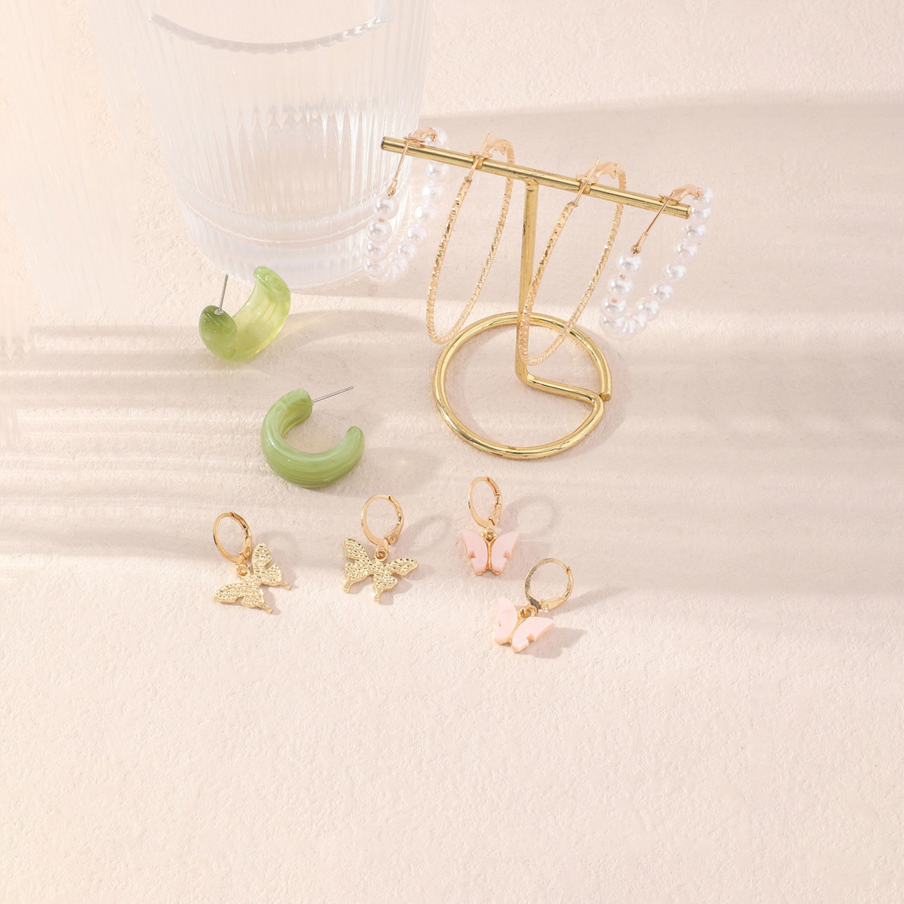 Take Two Set of 5 - Heart Butterfly Drop Earring-women-watchesandjewellery-jewellery-earrings-image-3
