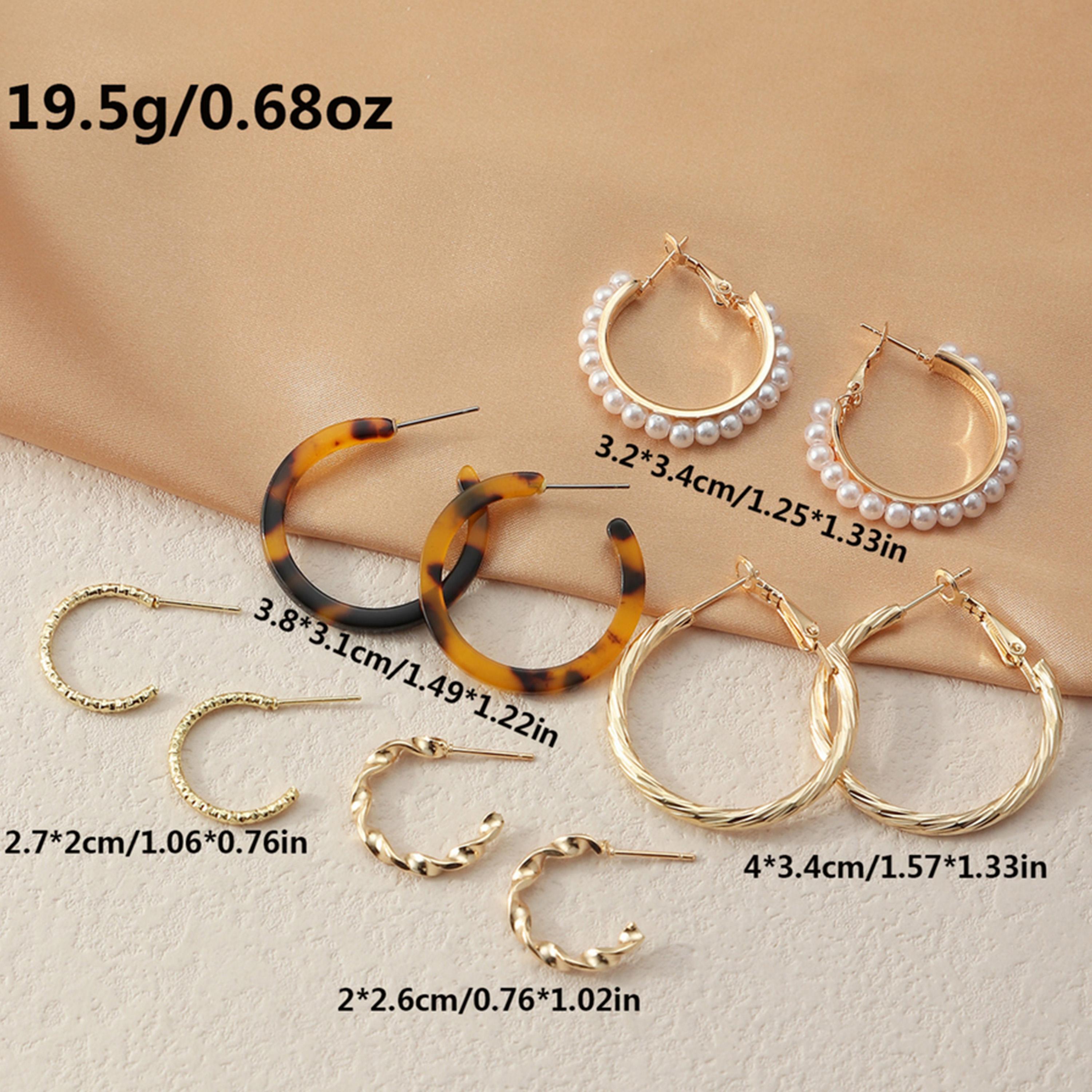 Take Two Set of 5 - Faux Pearl Leopard Print Hoop Earring-women-watchesandjewellery-jewellery-earrings-image-5