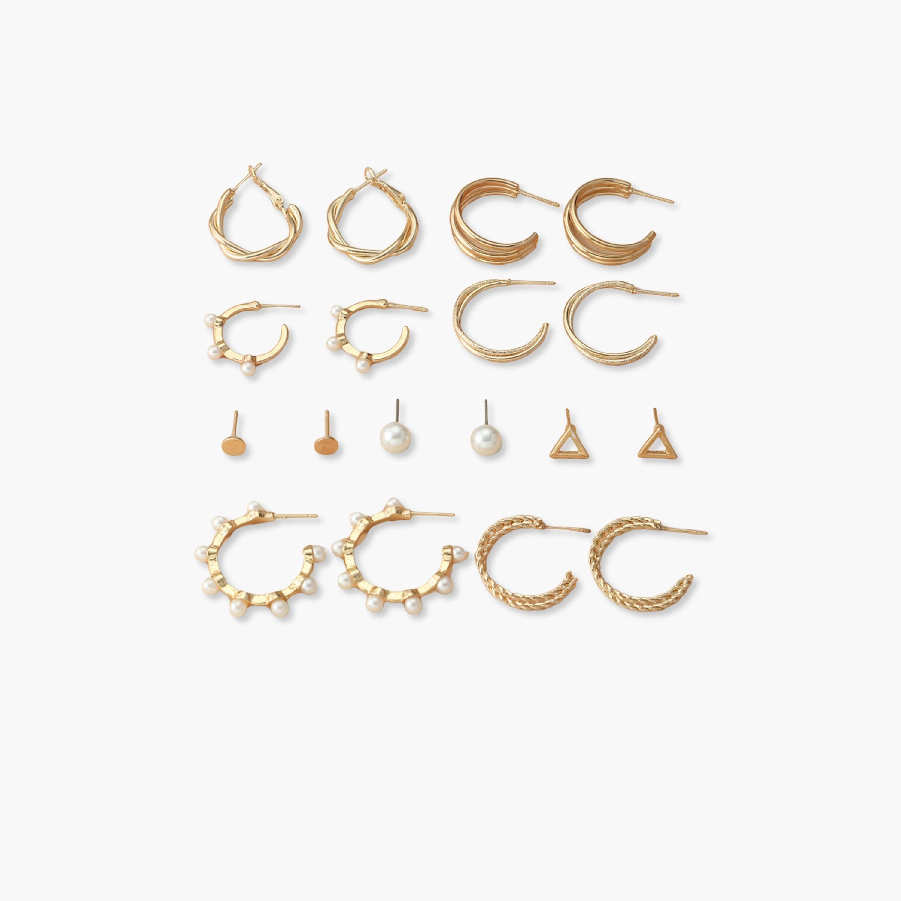Take Two Set of 6 - Faux Pearl Hoop Earring-women-watchesandjewellery-jewellery-earrings-image-1