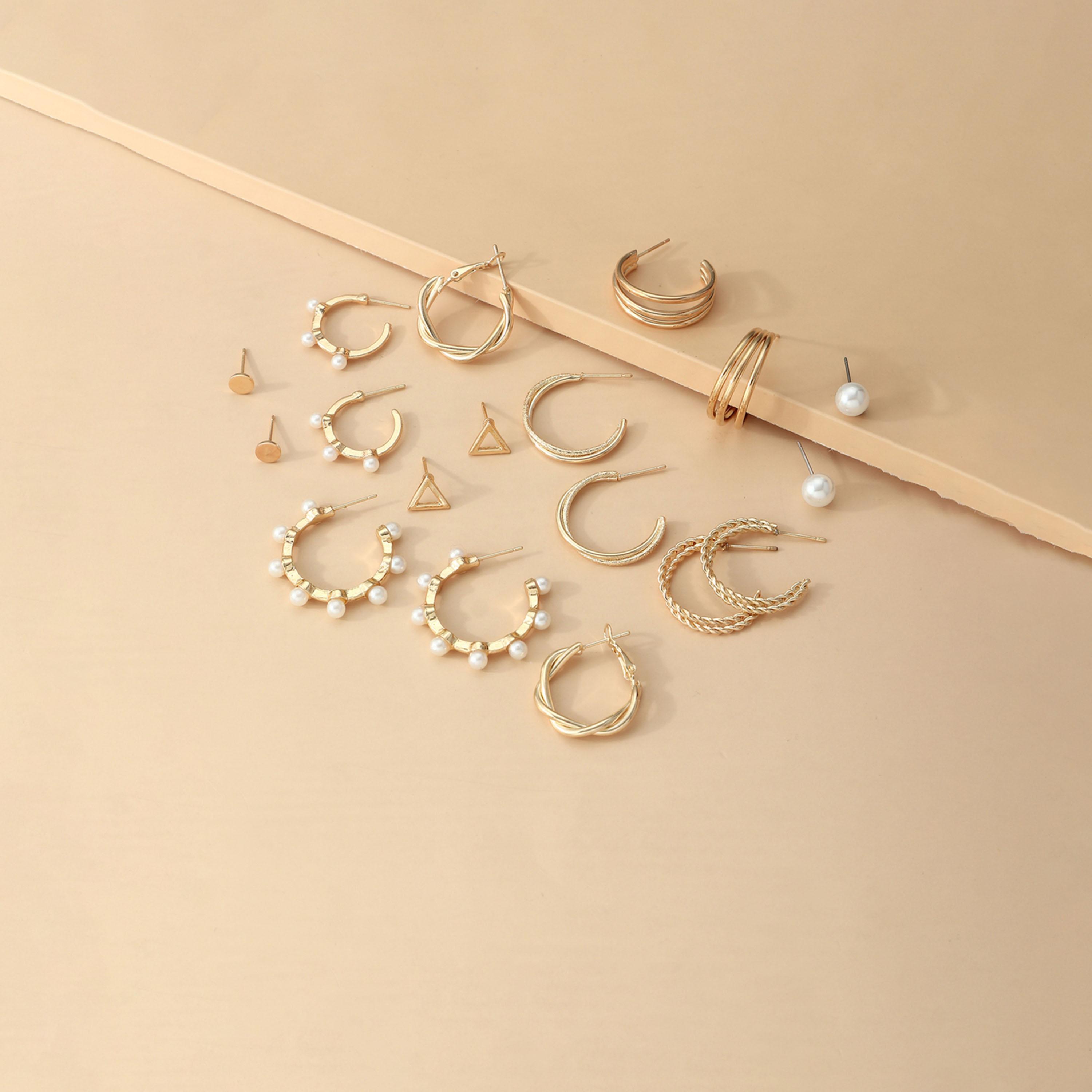 Take Two Set of 6 - Faux Pearl Hoop Earring-women-watchesandjewellery-jewellery-earrings-image-2
