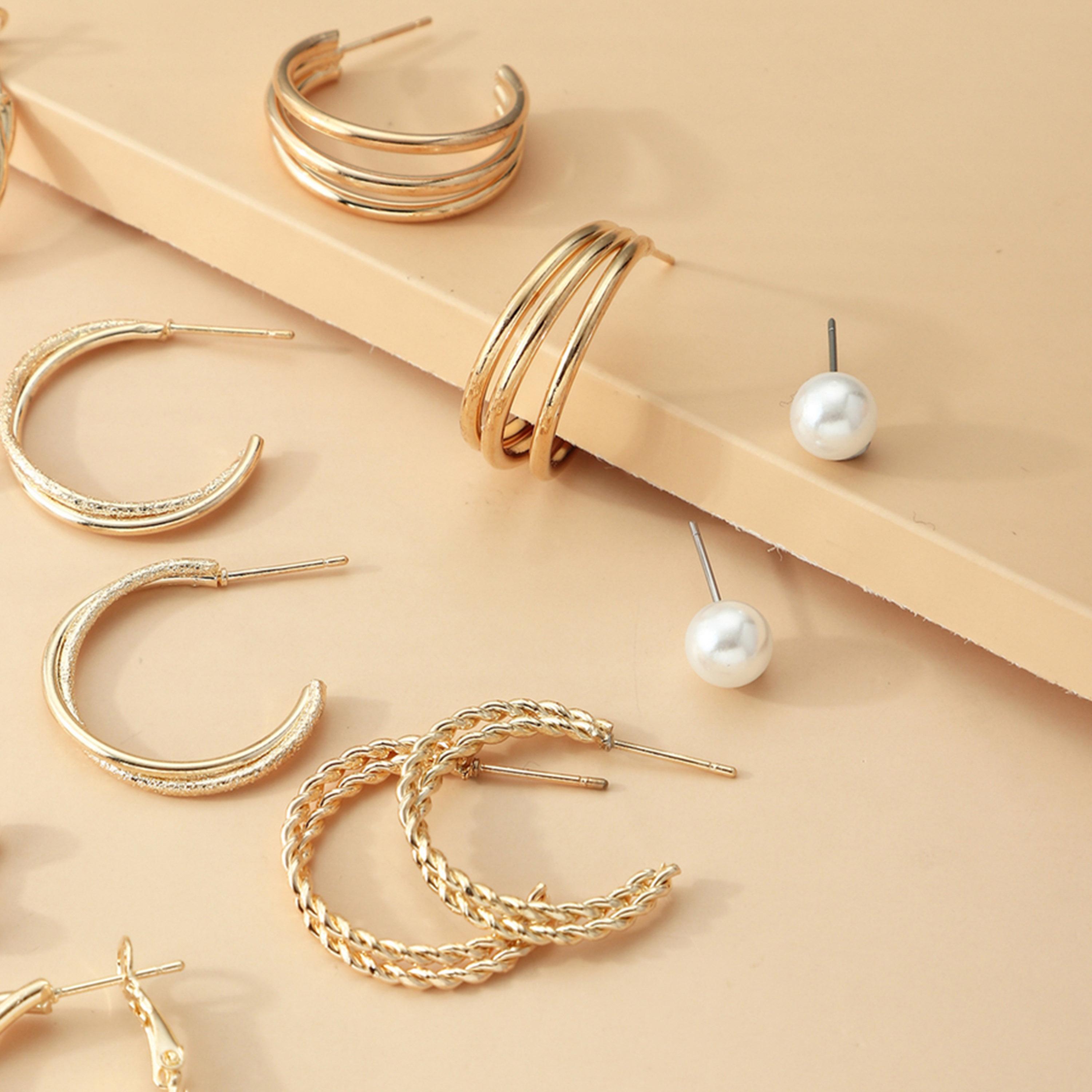 Take Two Set of 6 - Faux Pearl Hoop Earring-women-watchesandjewellery-jewellery-earrings-image-3