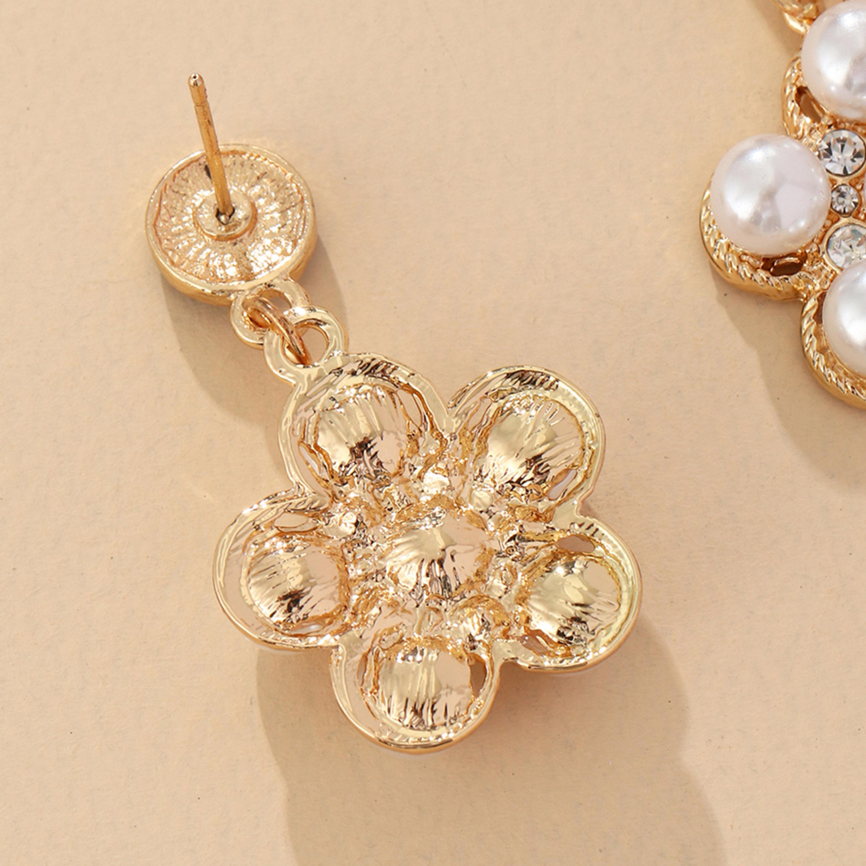 Take Two Faux Pearl Floral Drop Earrings-women-watchesandjewellery-jewellery-earrings-image-3
