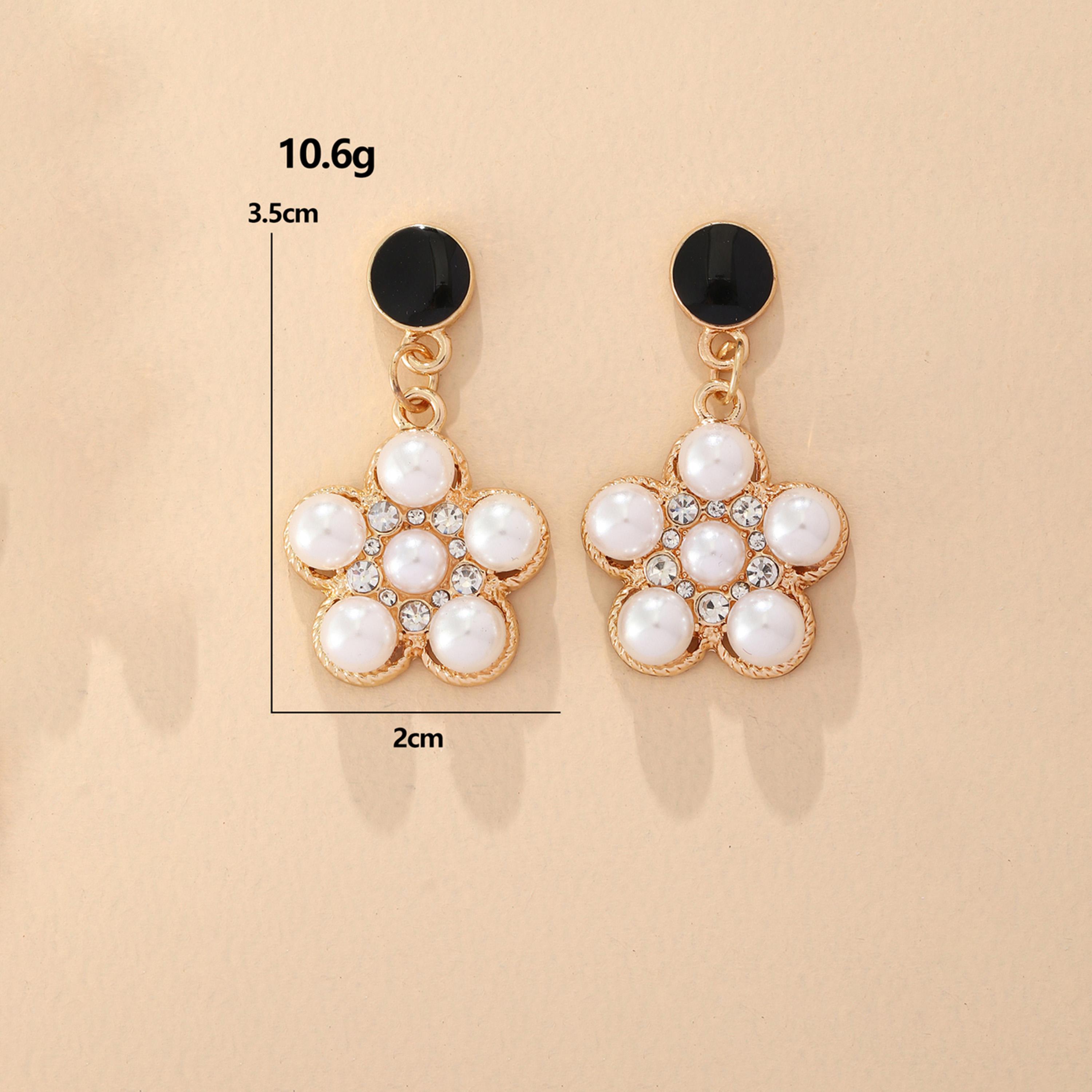 Take Two Faux Pearl Floral Drop Earrings-women-watchesandjewellery-jewellery-earrings-image-5