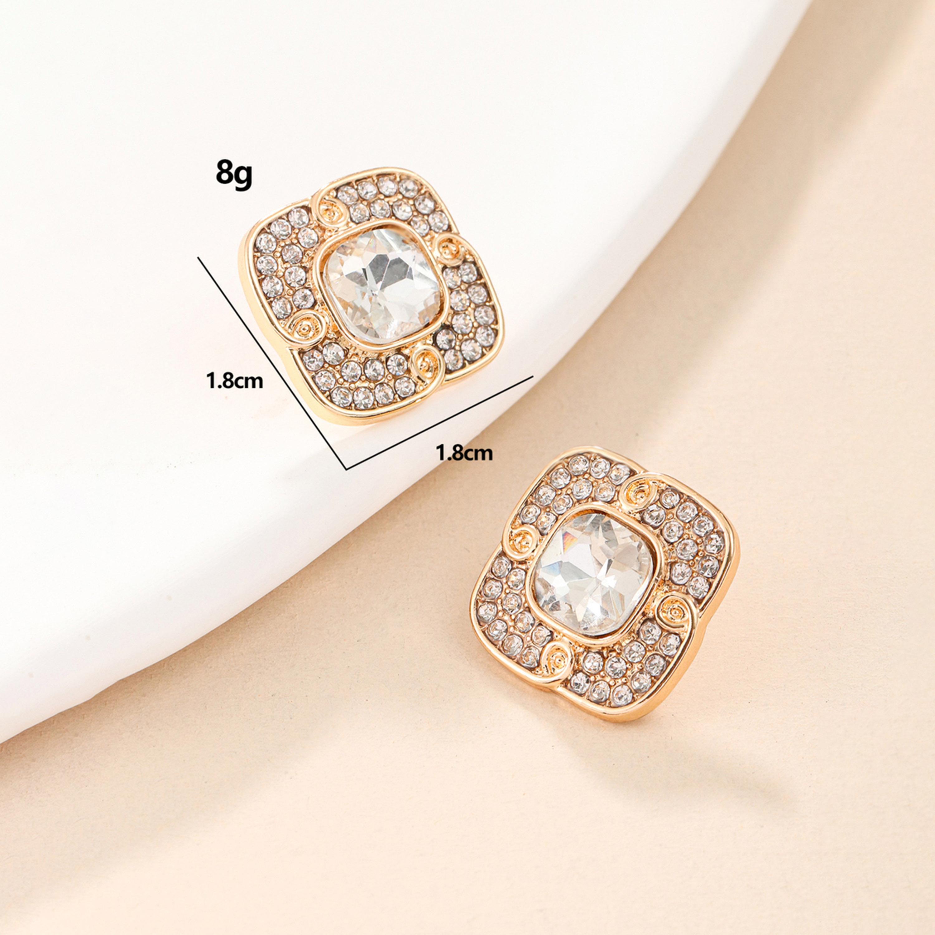 تيك تو - أقراط مربعة مزينة بأحجار الراين-women-watchesandjewellery-jewellery-earrings-image-6