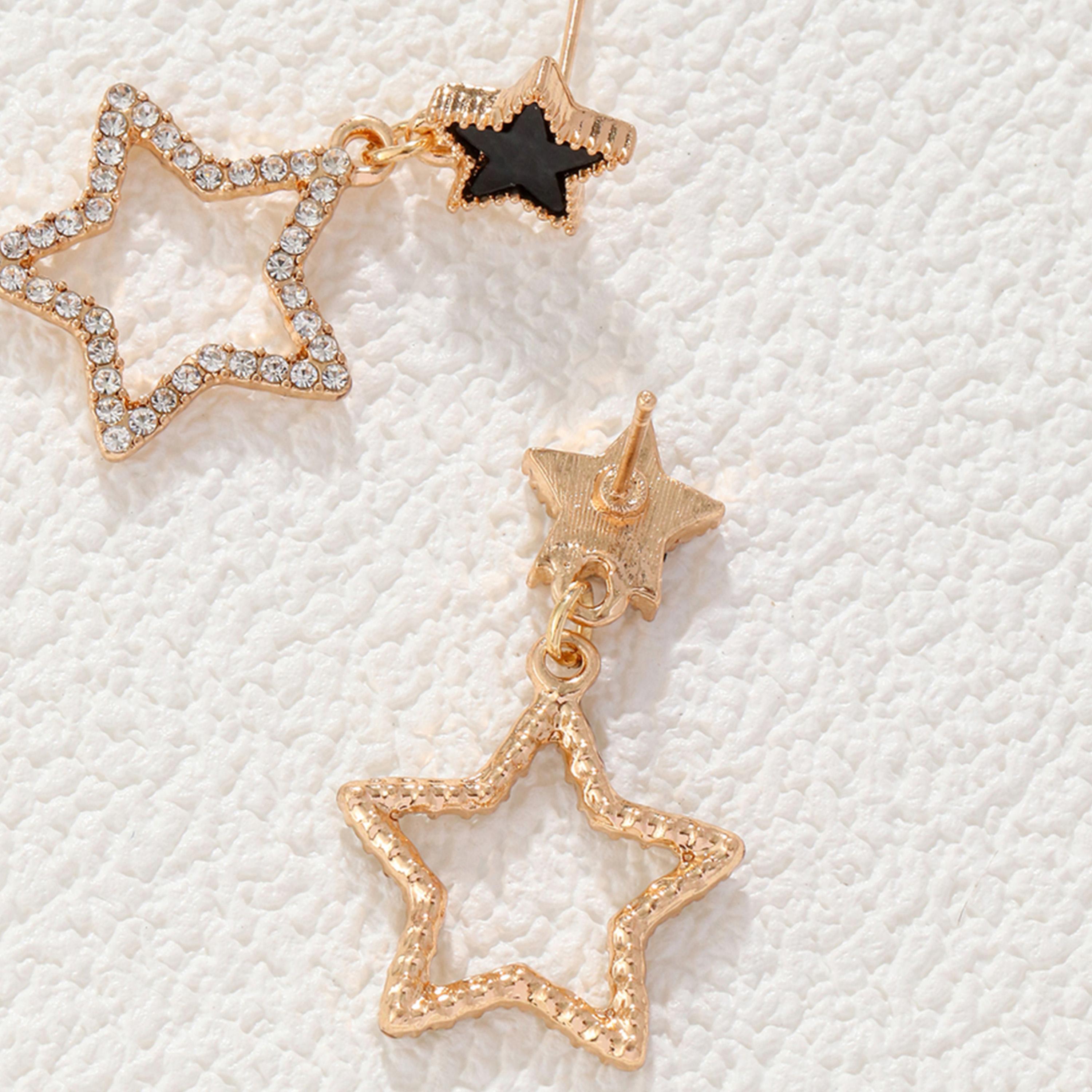 Take Two Star Drop Rhinestone Earrings-women-watchesandjewellery-jewellery-earrings-image-3
