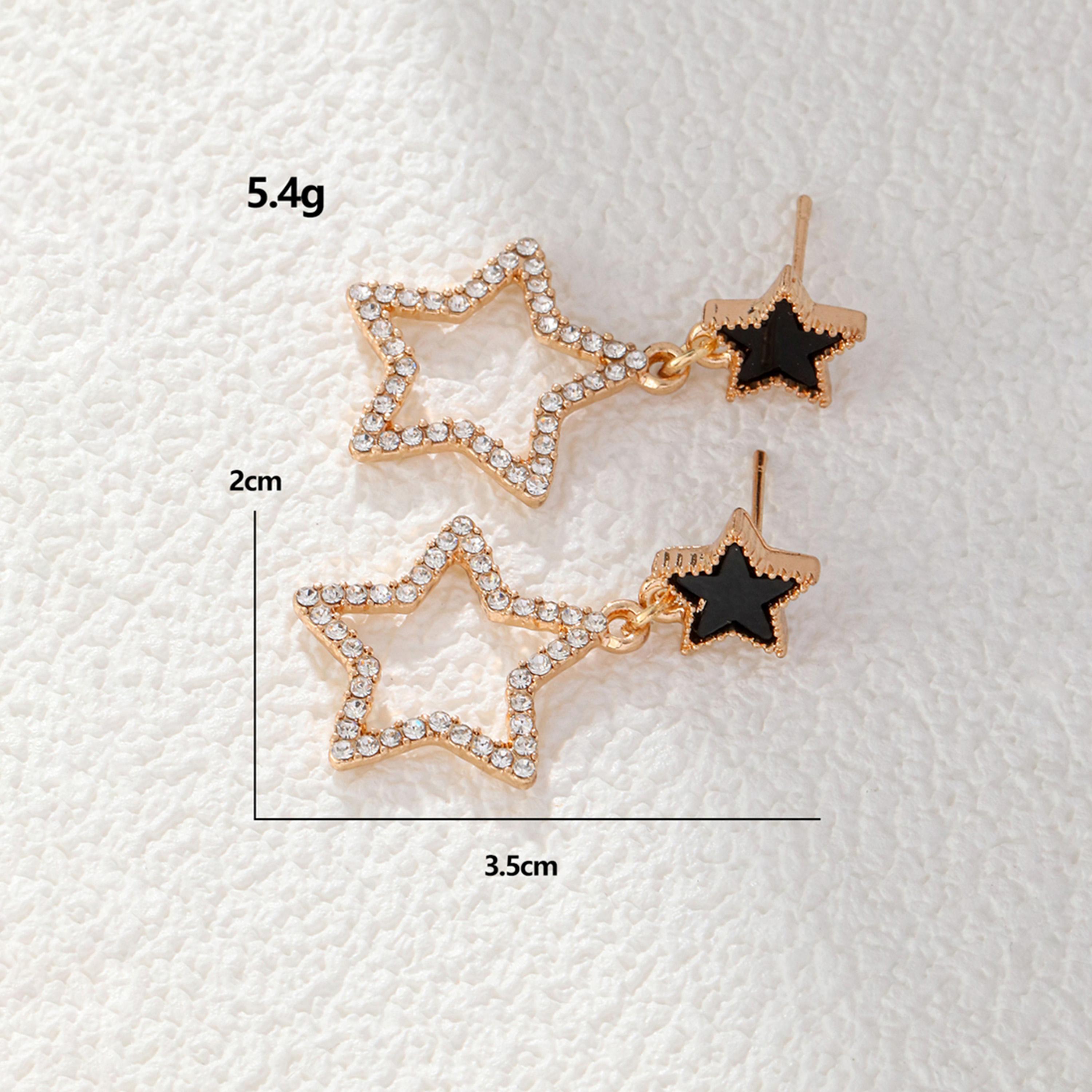 Take Two Star Drop Rhinestone Earrings-women-watchesandjewellery-jewellery-earrings-image-5