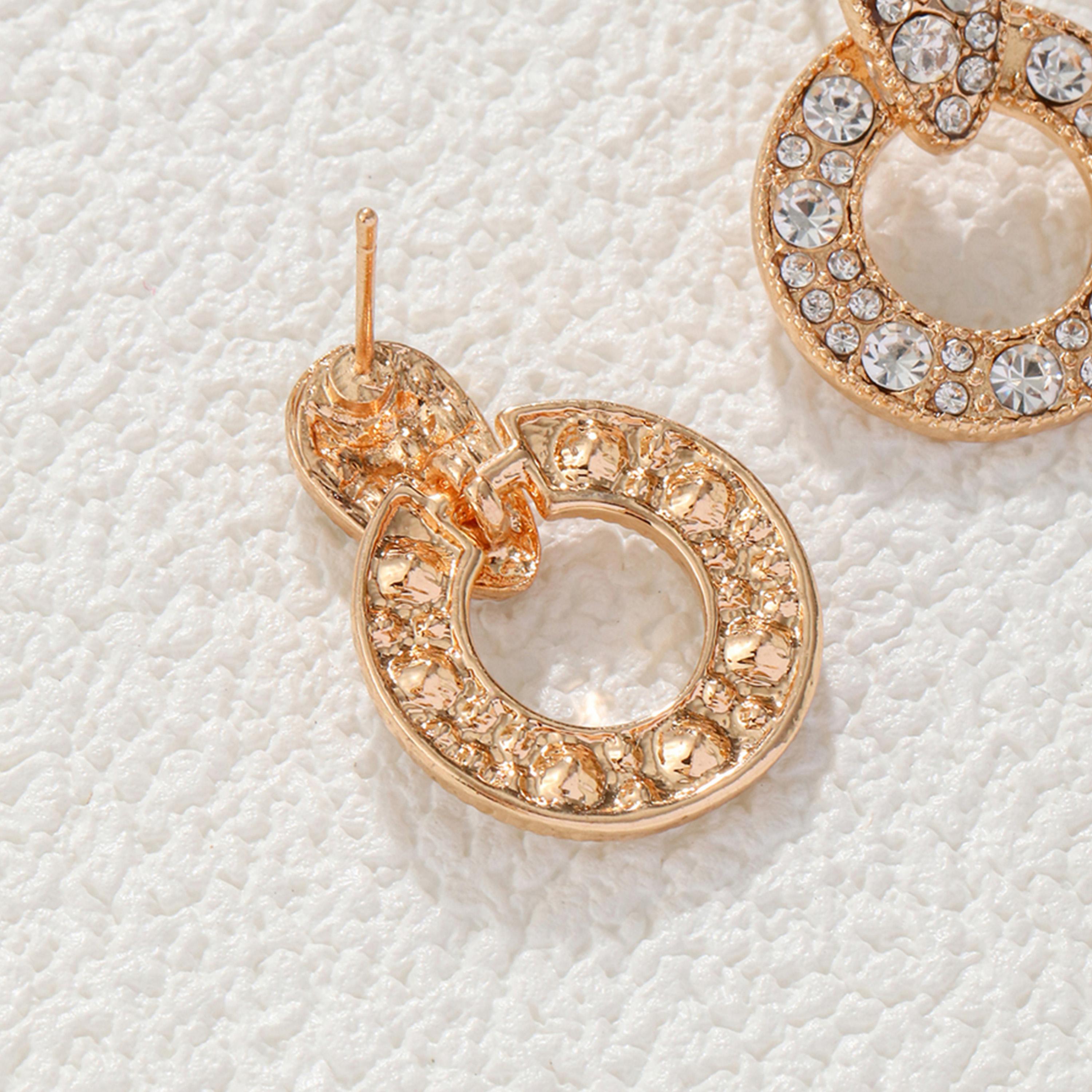 تيك تو - أقراط دائرية متدلية مرصعة بأحجار الراين-women-watchesandjewellery-jewellery-earrings-image-5