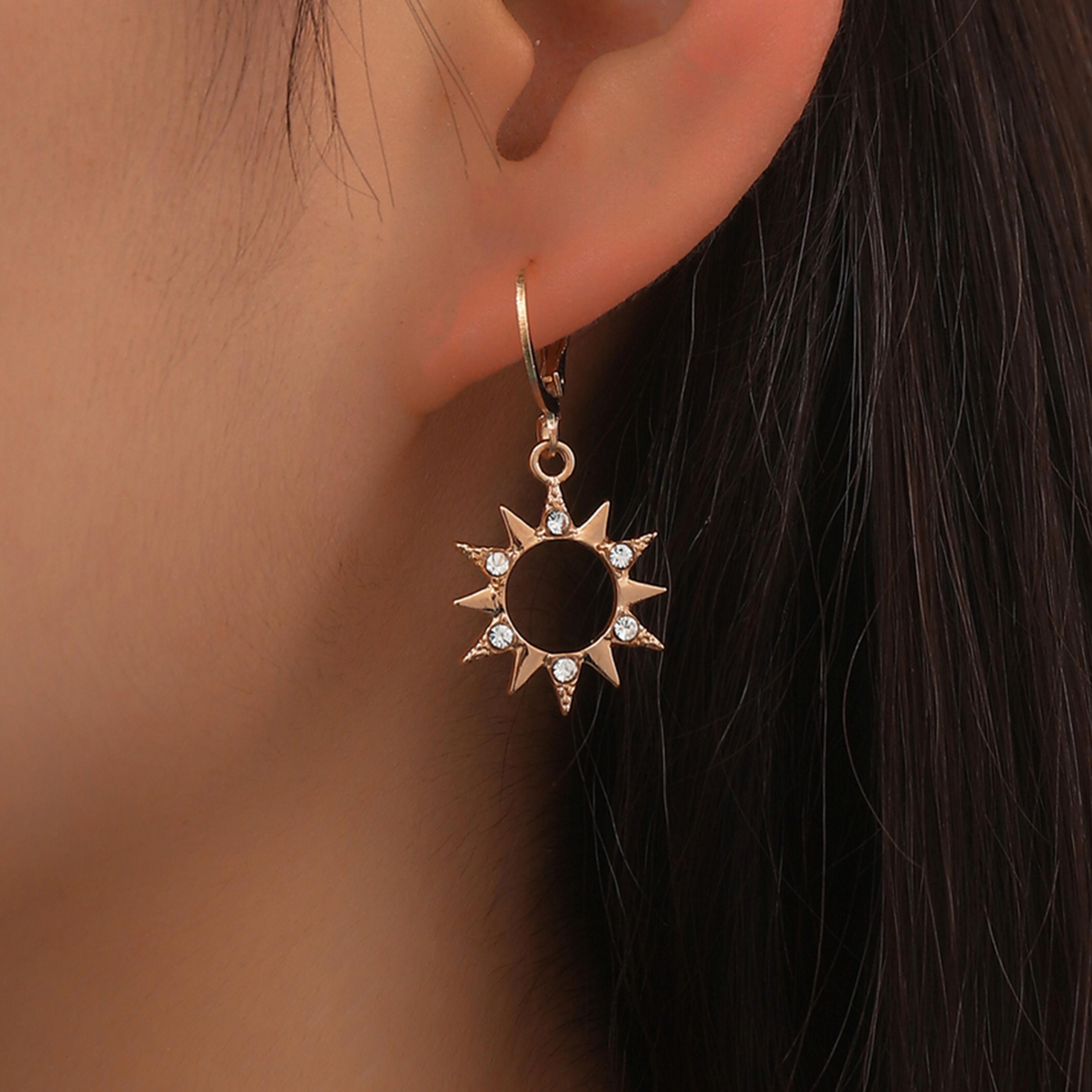 Take Two Rhinestone Sun Drop Earrings-women-watchesandjewellery-jewellery-earrings-image-2
