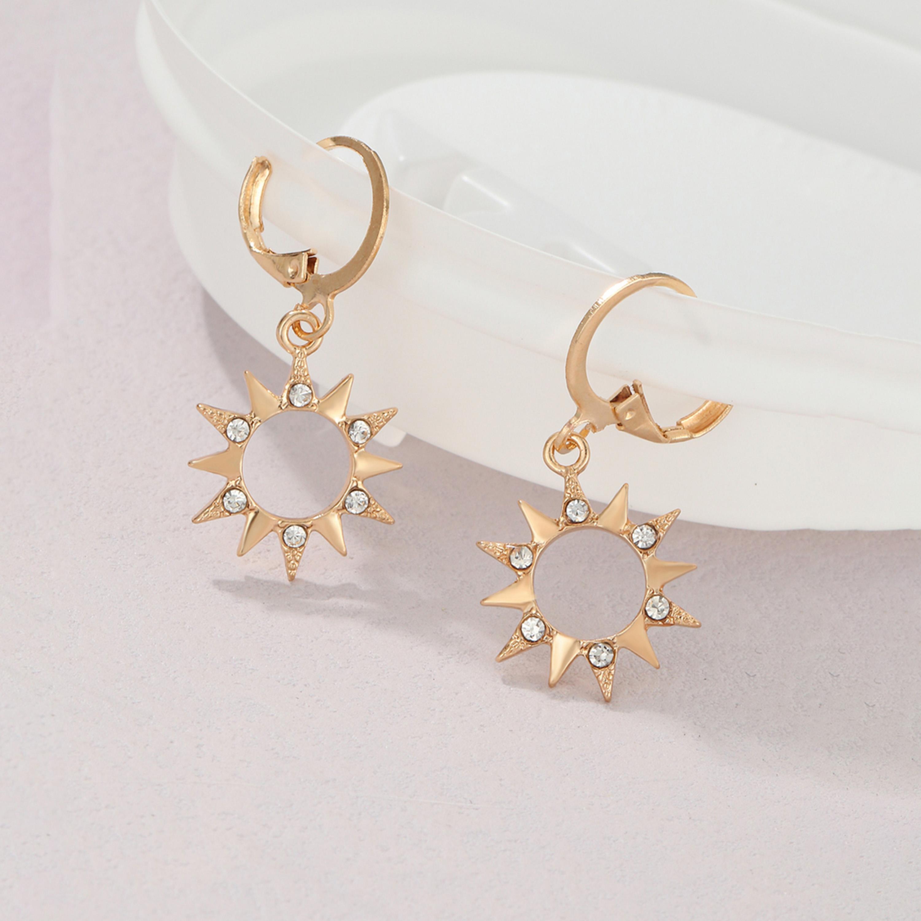 تيك تو - أقراط الشمس المتدلية من حجر الراين-women-watchesandjewellery-jewellery-earrings-image-4