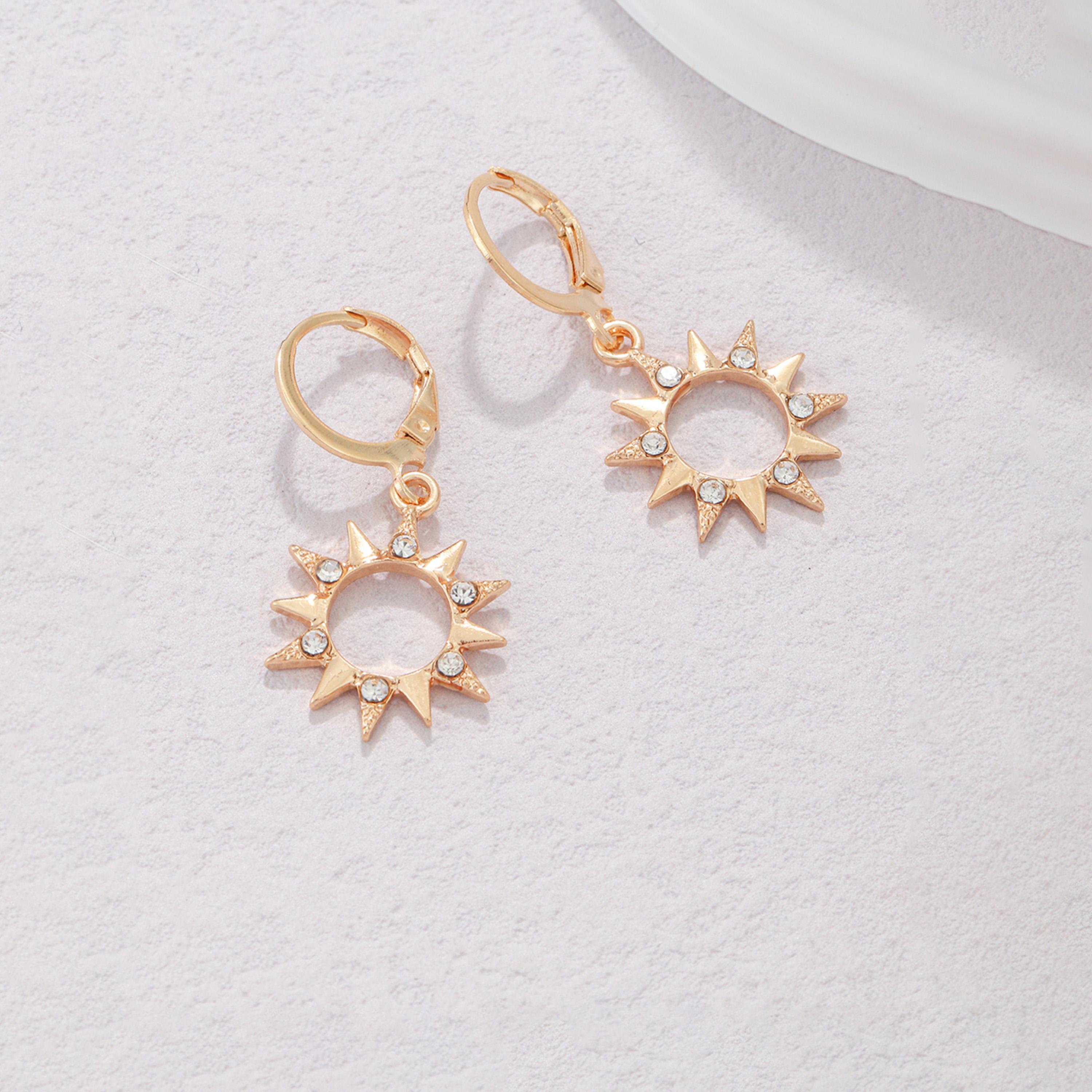 تيك تو - أقراط الشمس المتدلية من حجر الراين-women-watchesandjewellery-jewellery-earrings-image-5