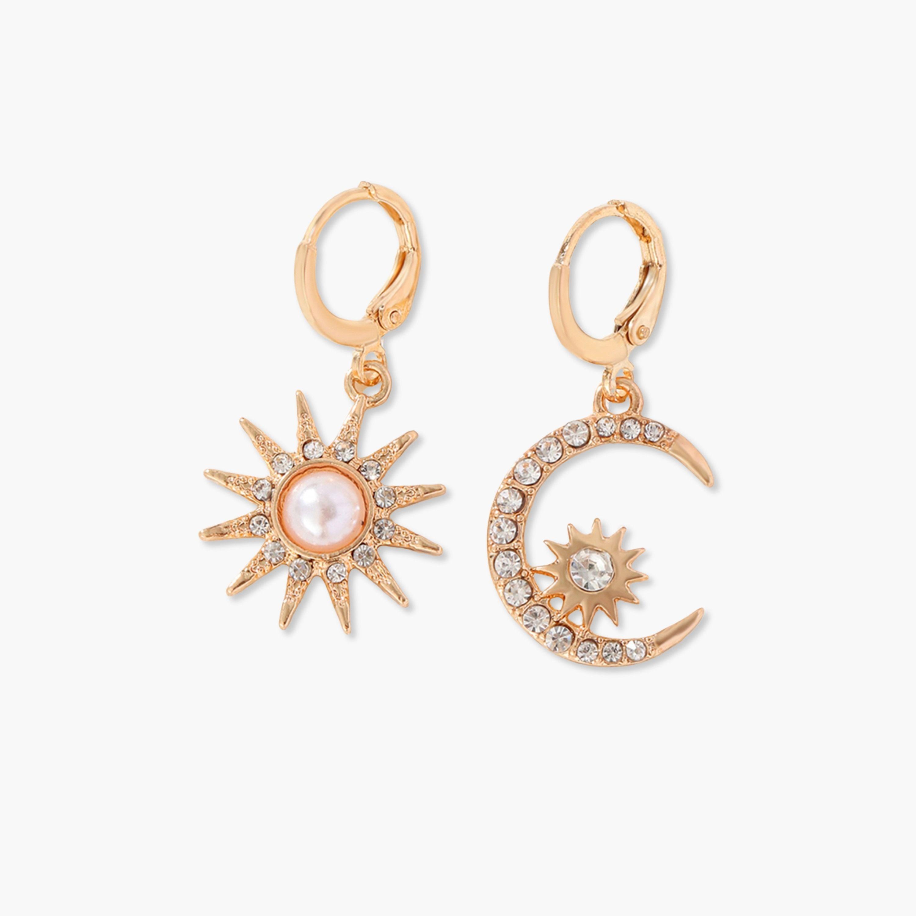 Take Two Gold Sun Moon Star Earrings-women-watchesandjewellery-jewellery-earrings-image-1