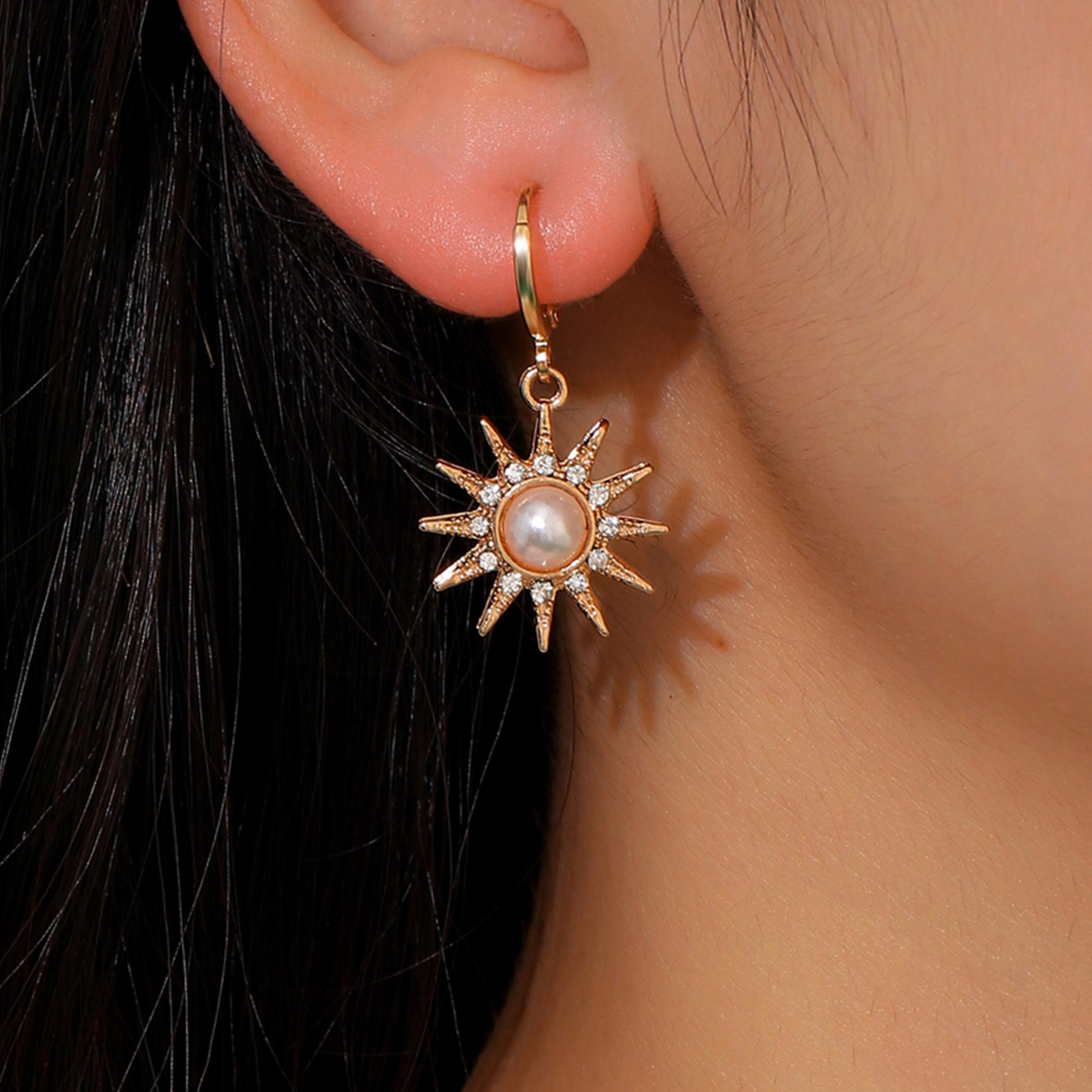 Take Two Gold Sun Moon Star Earrings-women-watchesandjewellery-jewellery-earrings-image-3