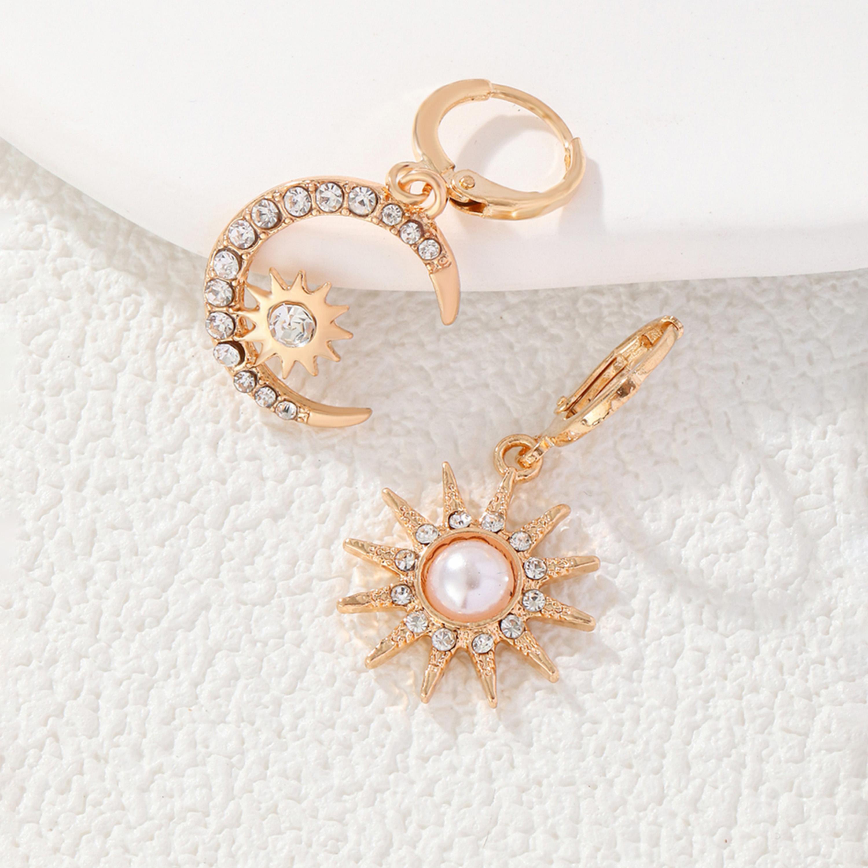 Take Two Gold Sun Moon Star Earrings-women-watchesandjewellery-jewellery-earrings-image-4