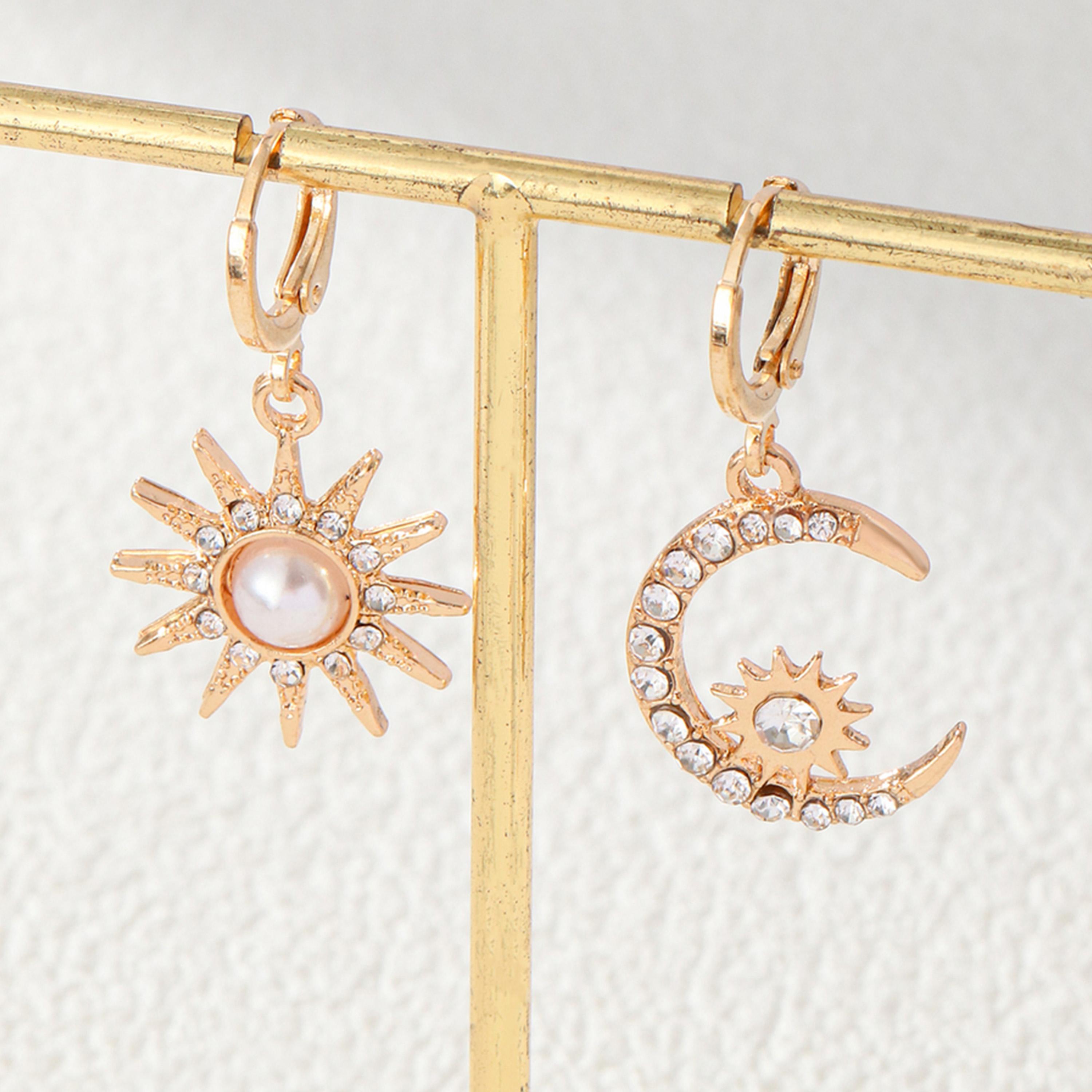 Take Two Gold Sun Moon Star Earrings-women-watchesandjewellery-jewellery-earrings-image-5