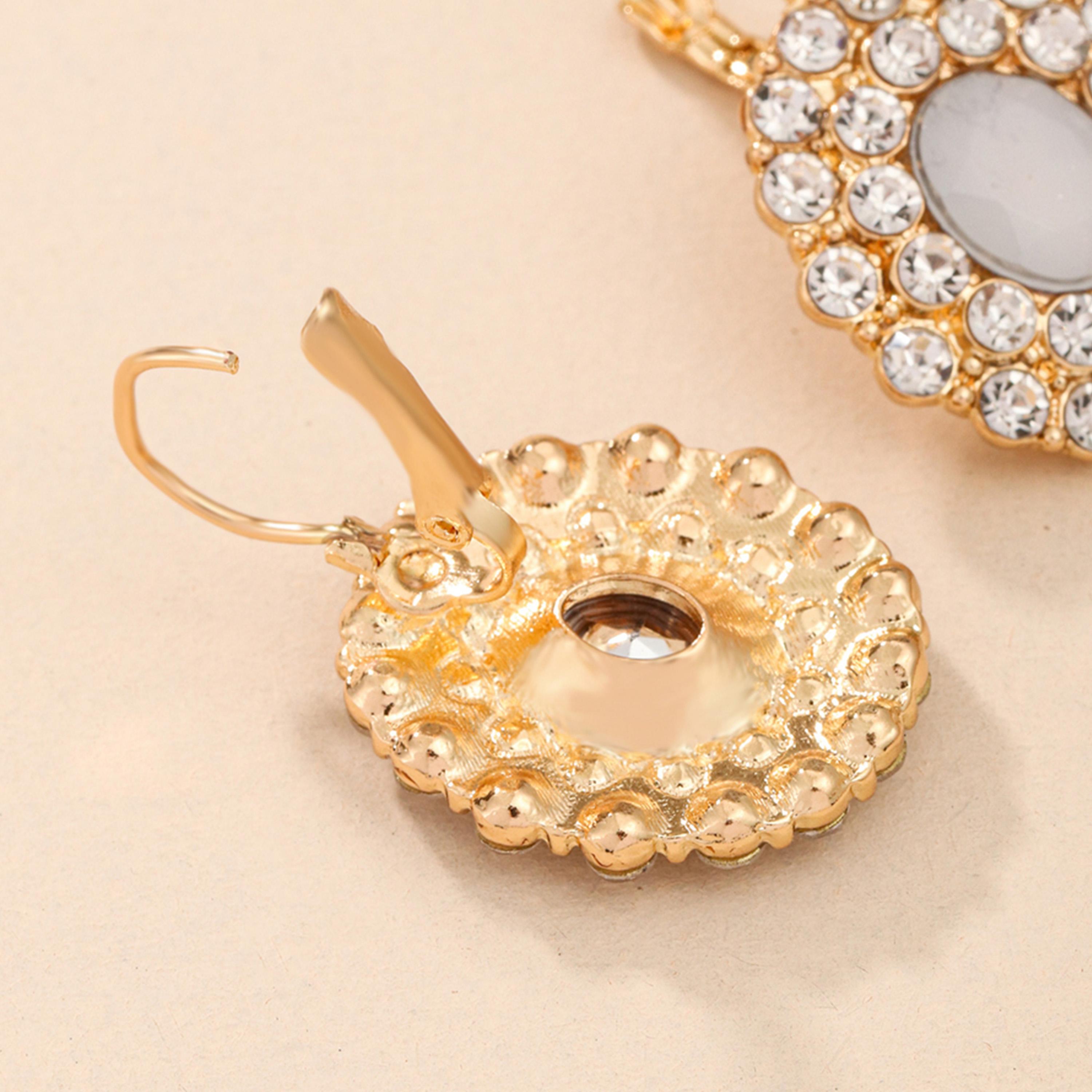 Take Two Rhinestone Round Earrings-women-watchesandjewellery-jewellery-earrings-image-4