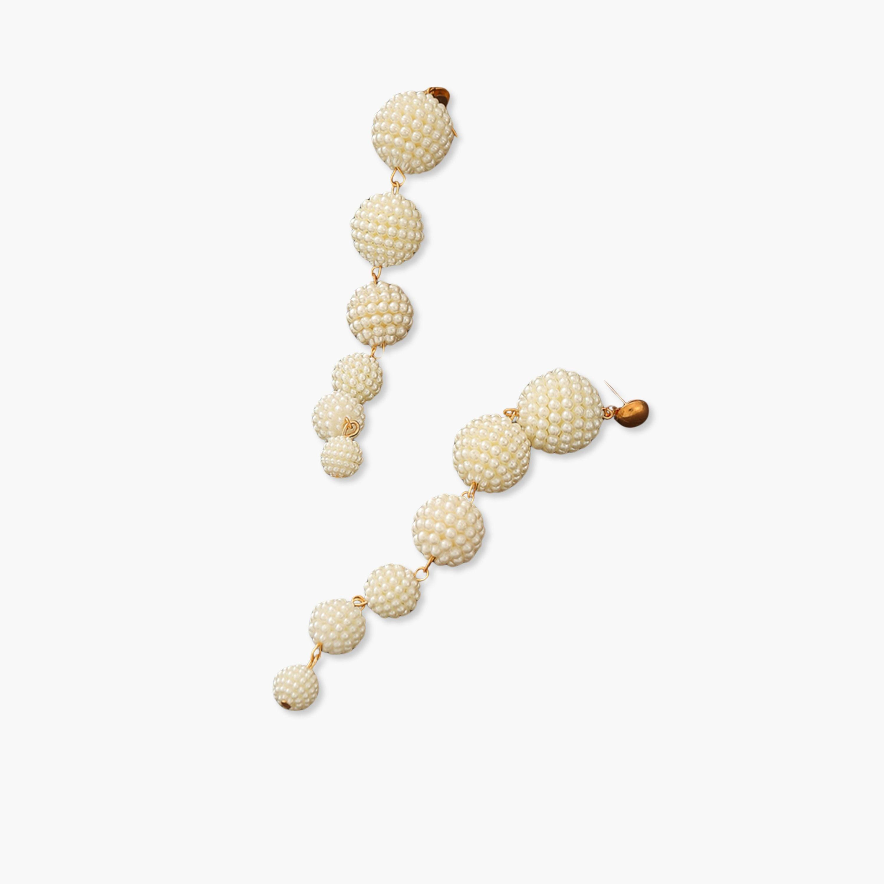 Take Two Faux Pearl Tassel Earrings-women-watchesandjewellery-jewellery-earrings-image-1
