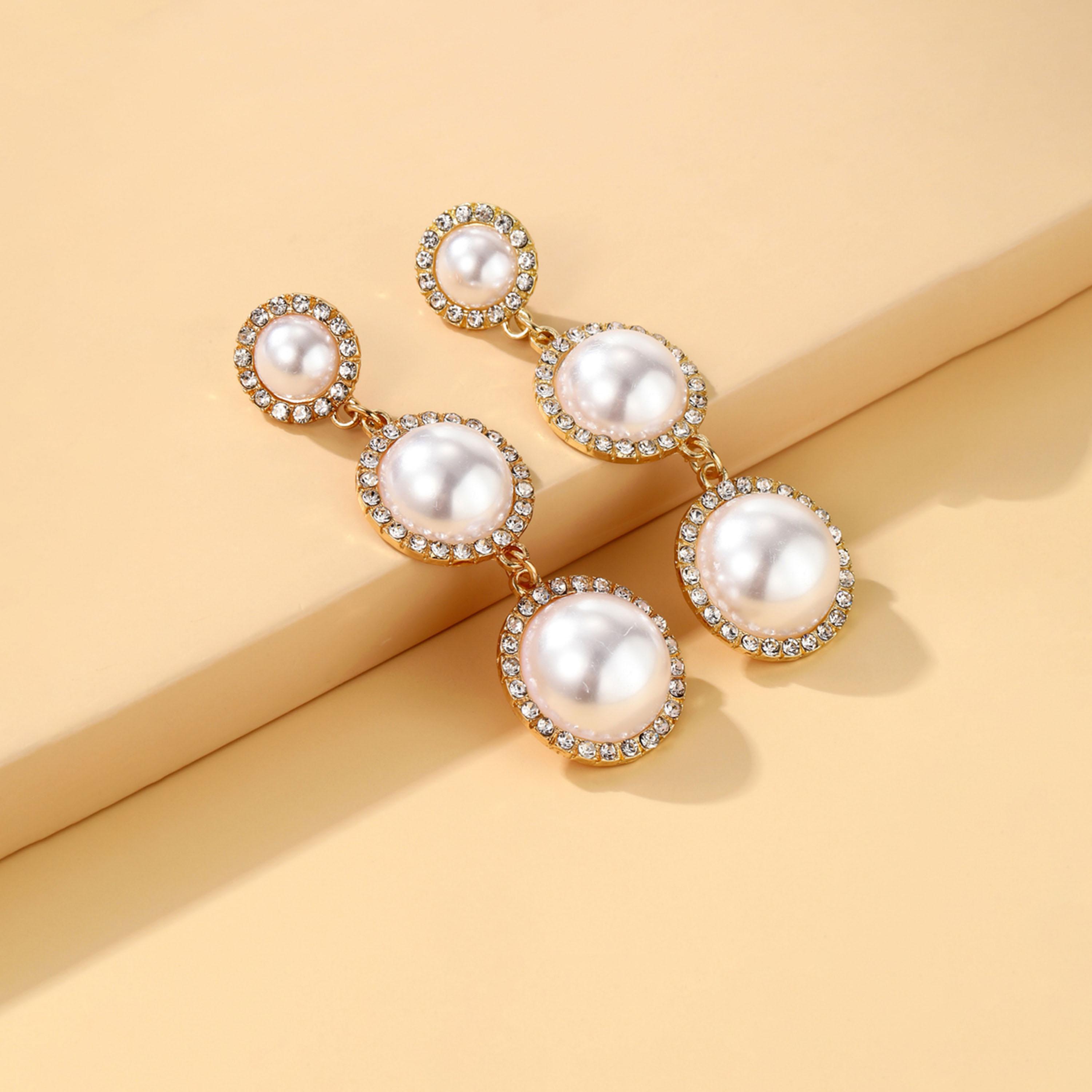 Take Two Rhinestone Faux Pearl Tassel Earrings-women-watchesandjewellery-jewellery-earrings-image-5